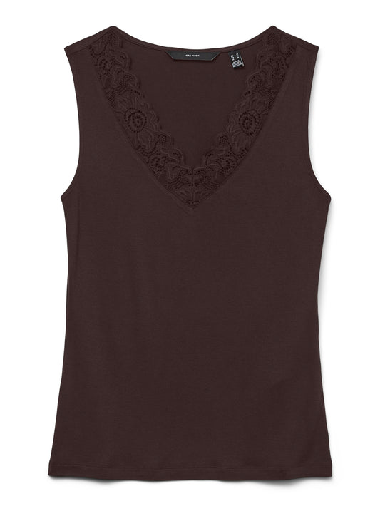 Vmrosa Sl V-neck Top Jrs Noos (Chocolate Tor)