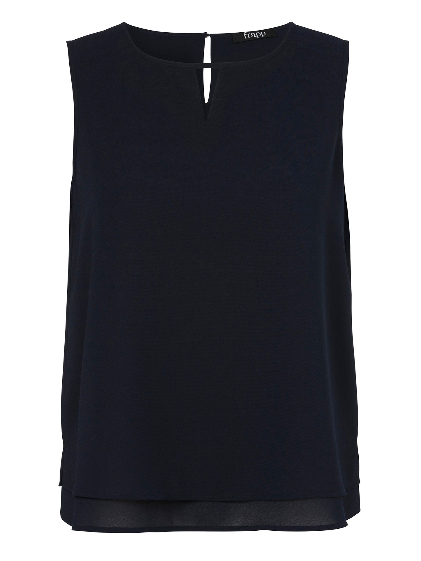 Bluse Rundhals ohne Arm (Navy)