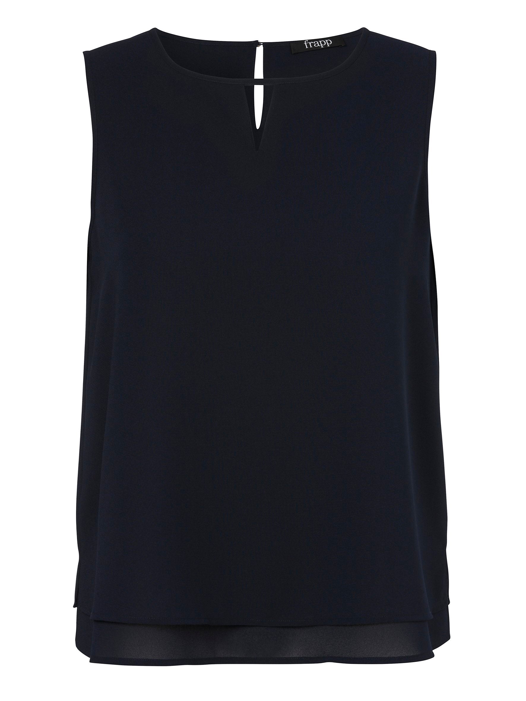 Bluse Rundhals ohne Arm (Navy)