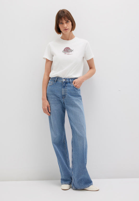 Cat Printed  T-shirt (Antique White)