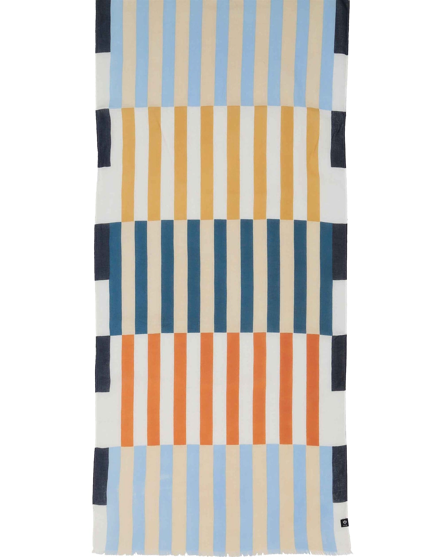 Schal Schal mit Streifen im Retro-Design aus Baumwolle (True Blue)