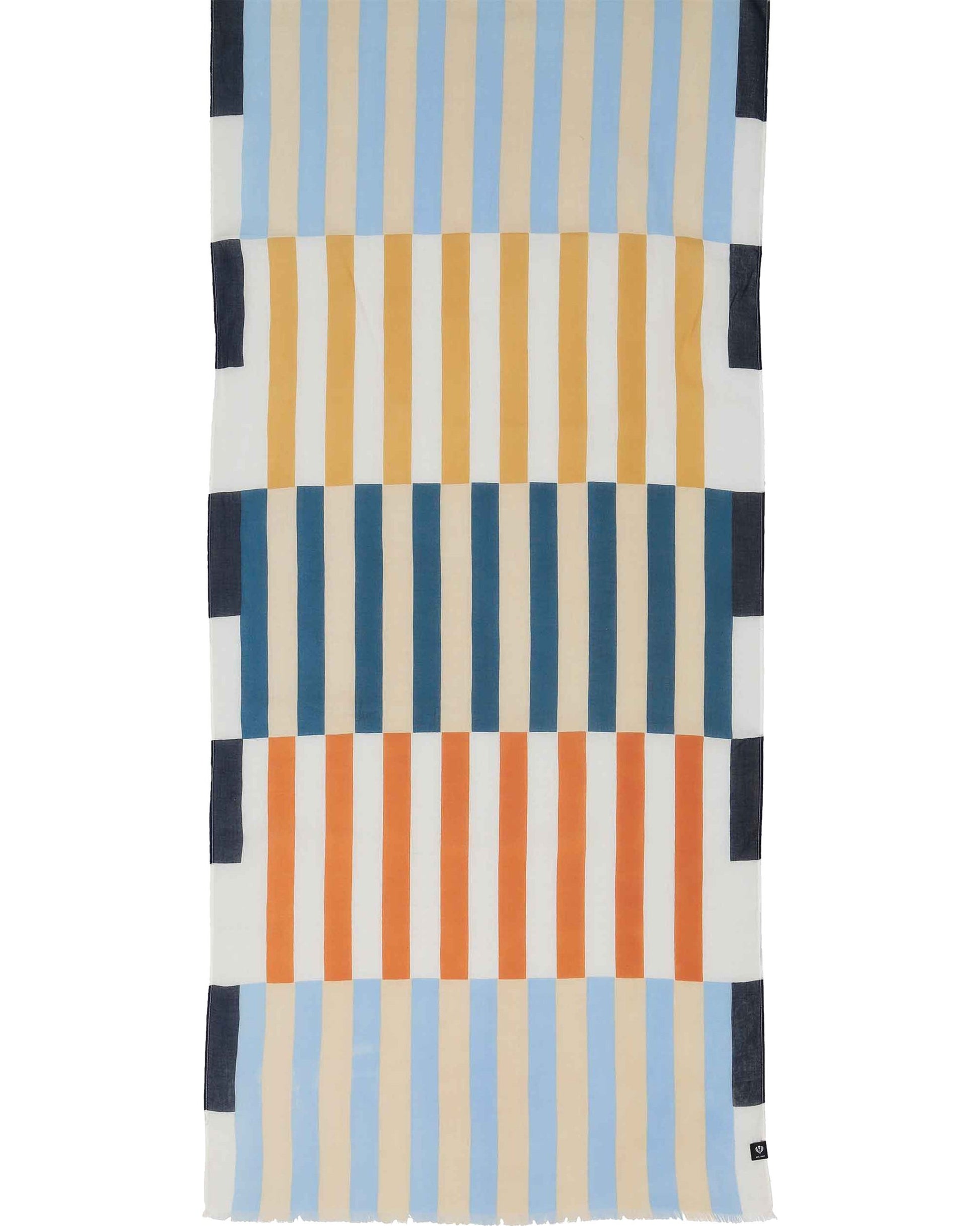 Schal Schal mit Streifen im Retro-Design aus Baumwolle (True Blue)