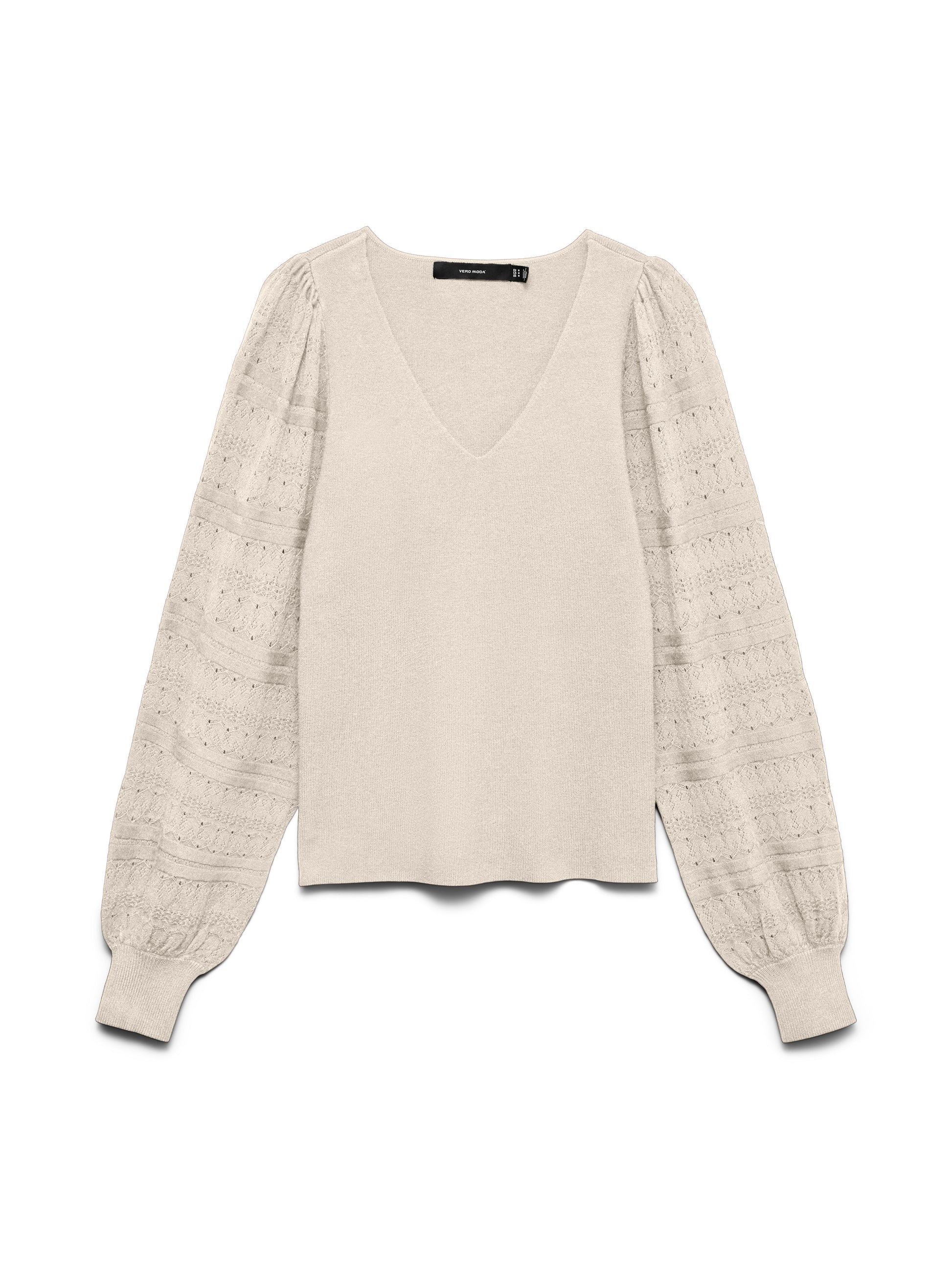 Vmnewlimone Ls V-neck Pullover Boo (Birch)
