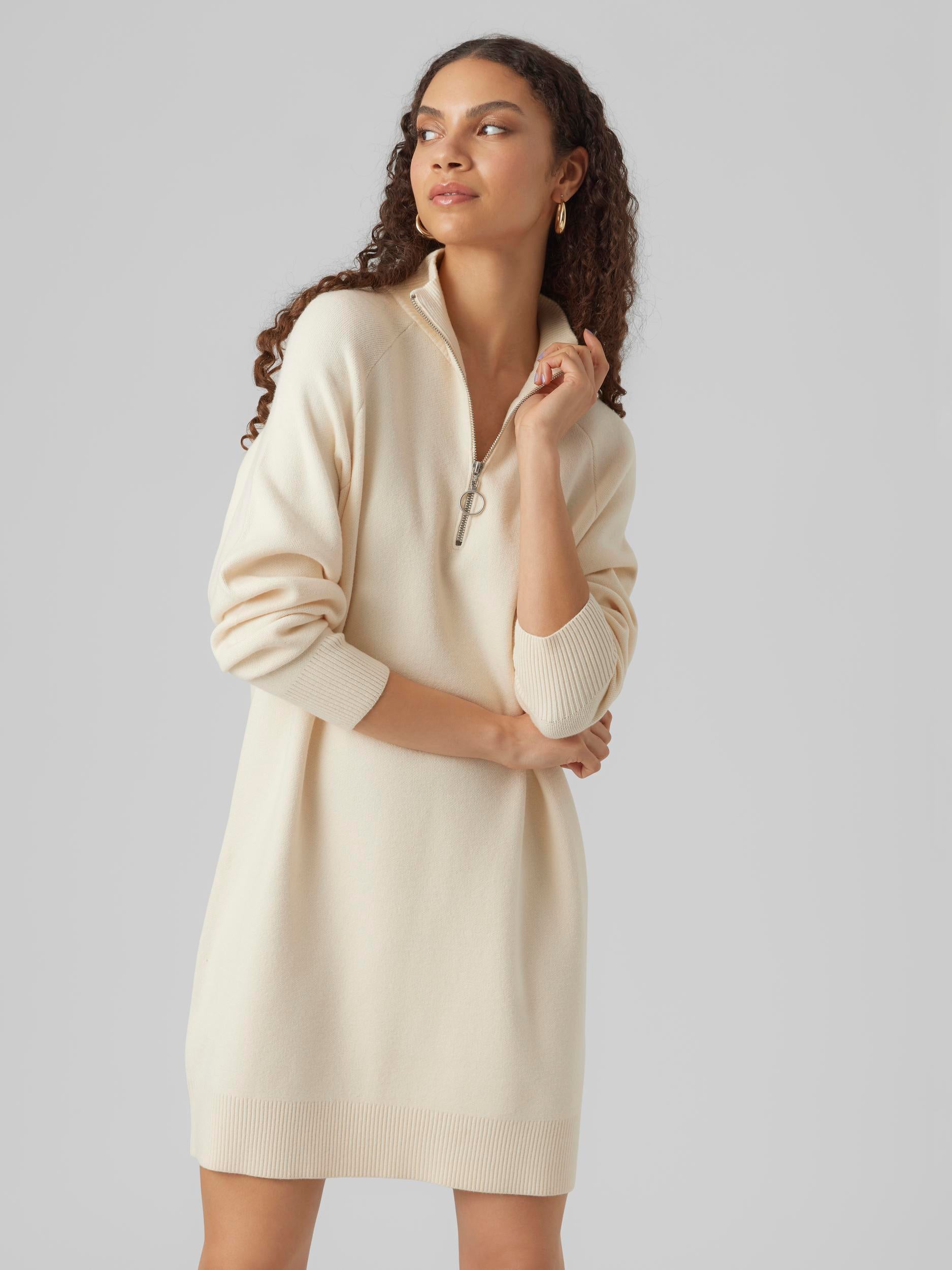 Vmgoldneedle Ls Highnck Zipper Dress Rep (Black)