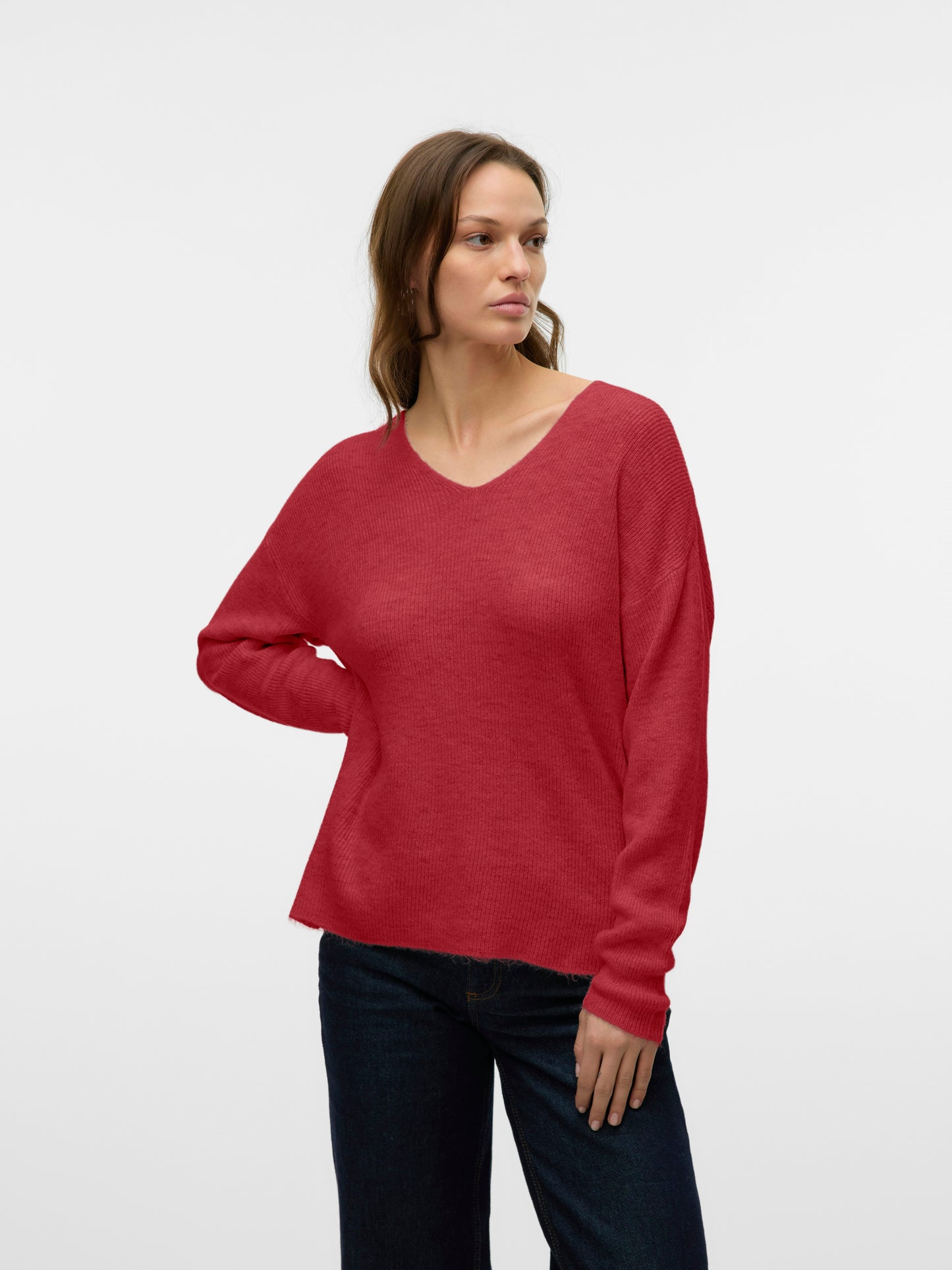 Vmcrewlefile Ls V-neck Blouse Noos (Karanda Re)