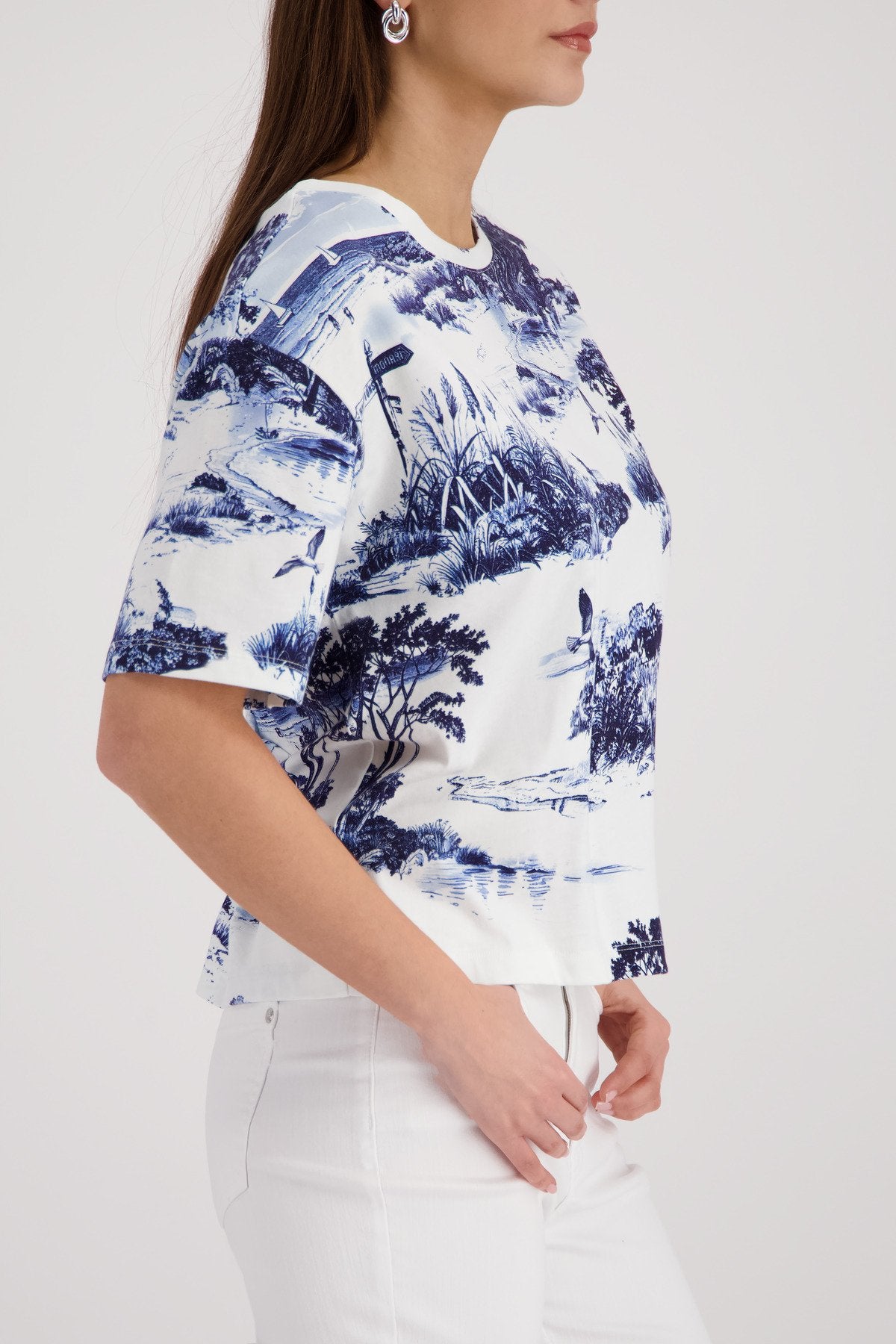 T-Shirt (Marine Gemustert)