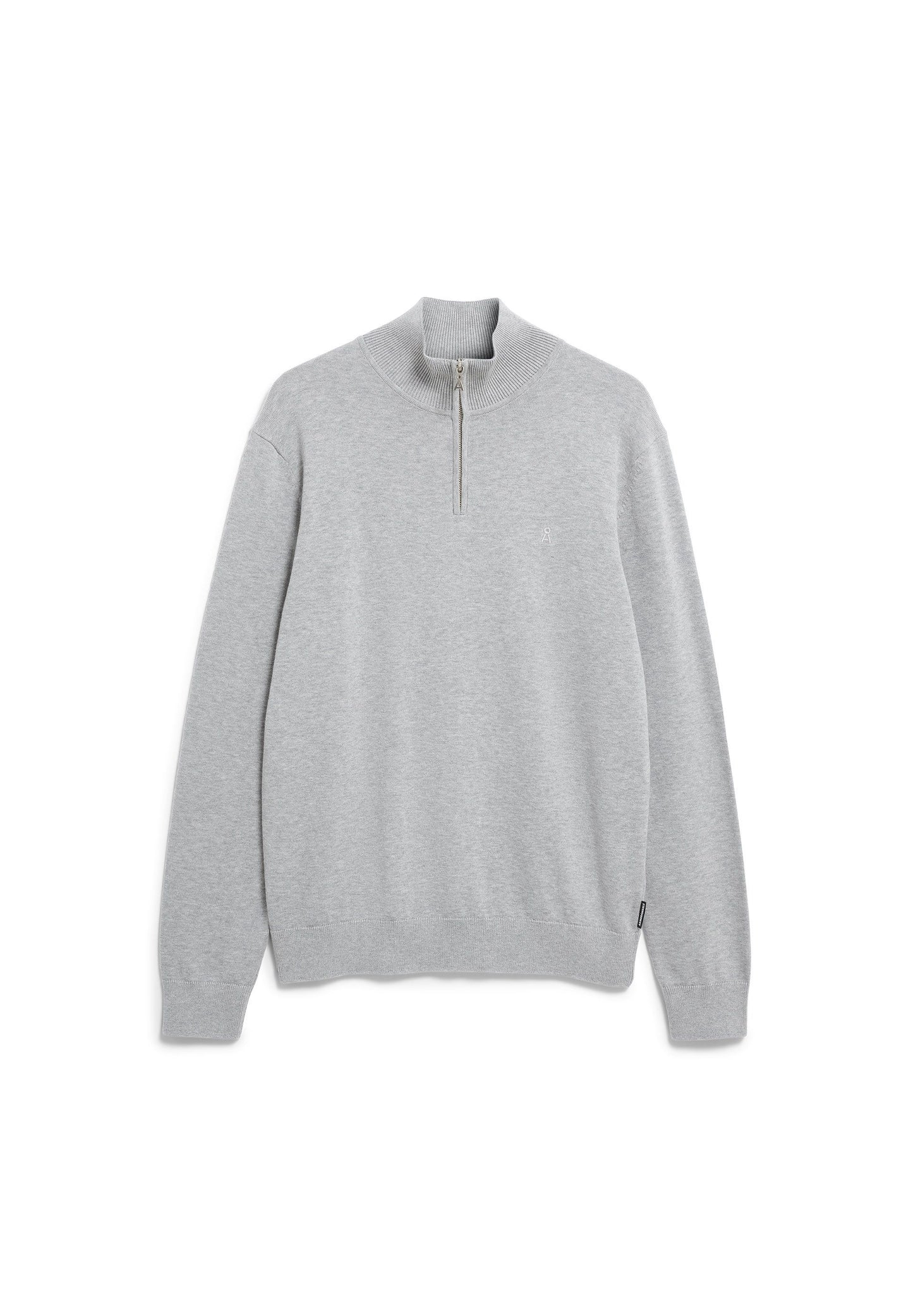 Faabes Half Zip Knit Sweater (Silver Melange)