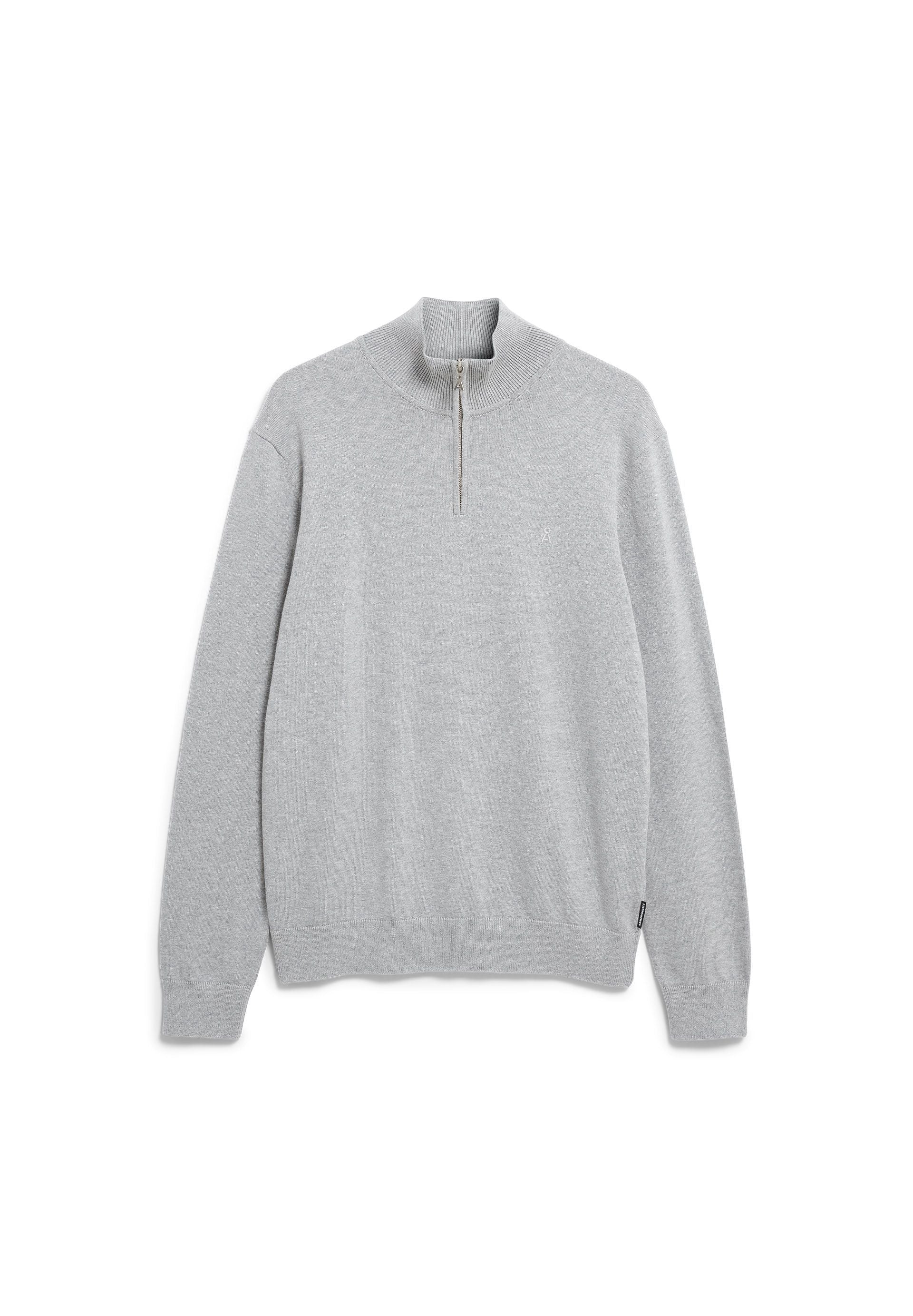 Faabes Half Zip Knit Sweater (Silver Melange)