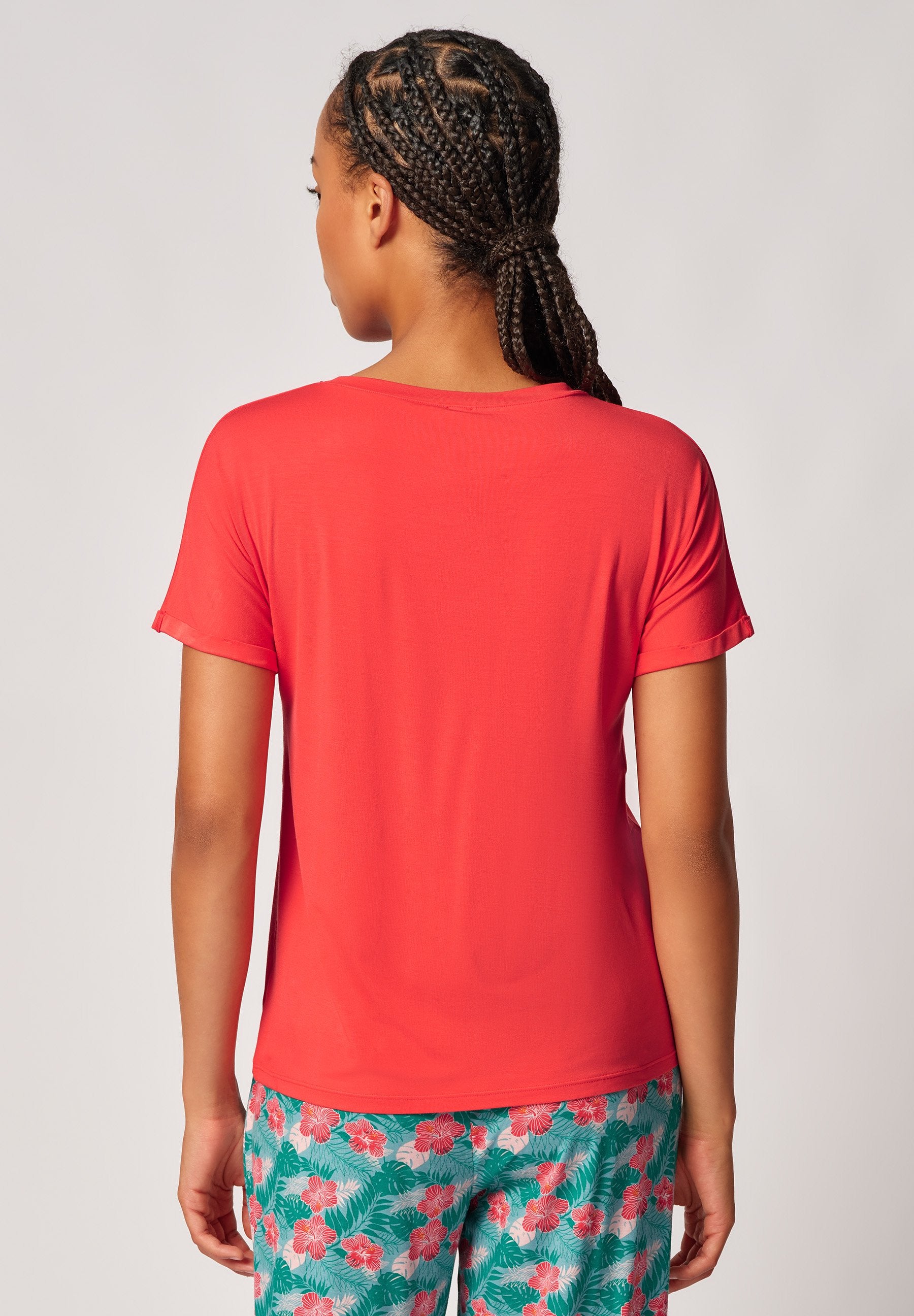 SKINY Damen Shirt kz. A. Night In Mix & Match (Hibiscus)