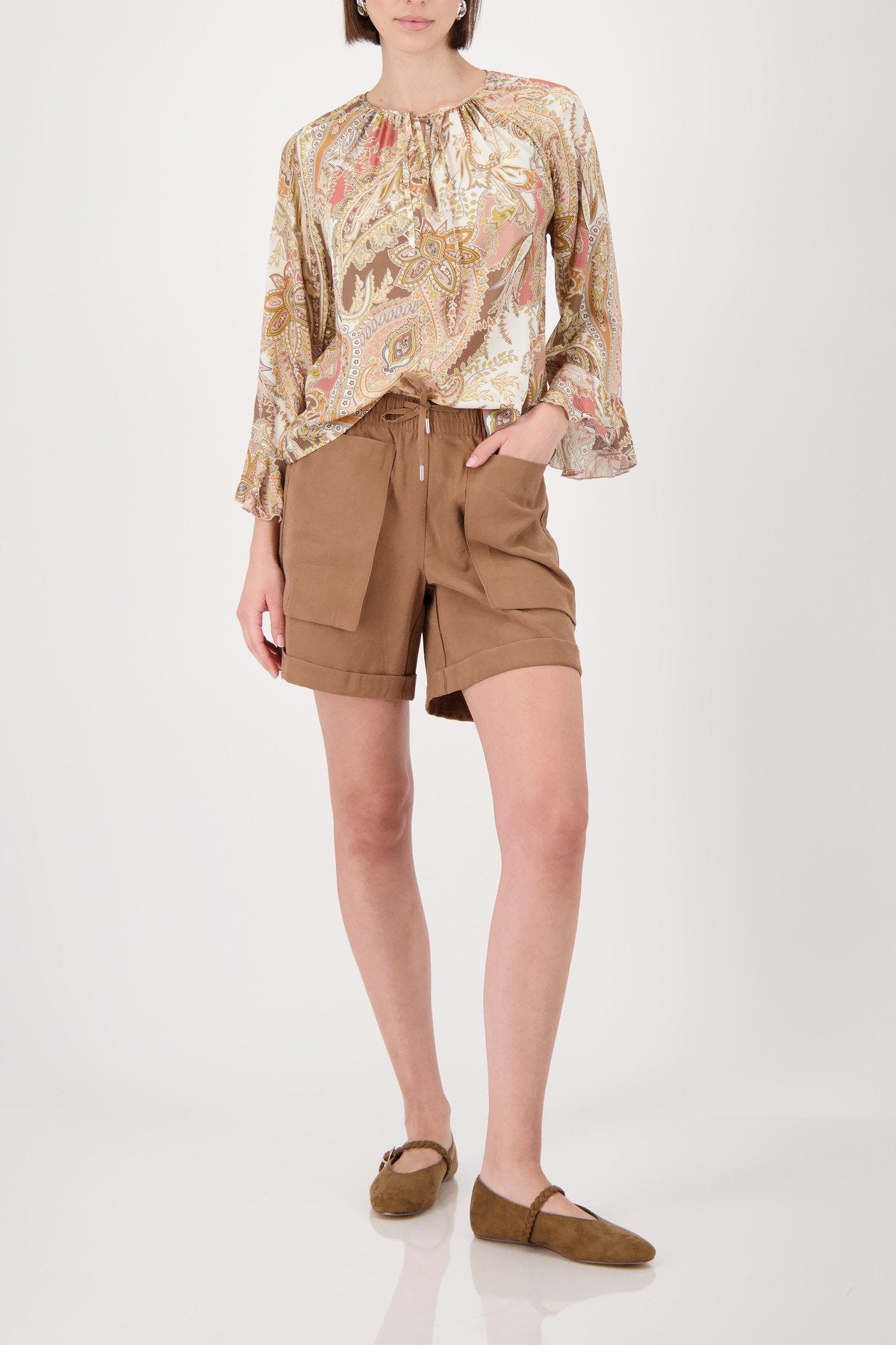 Bluse (Mocca Gemustert)