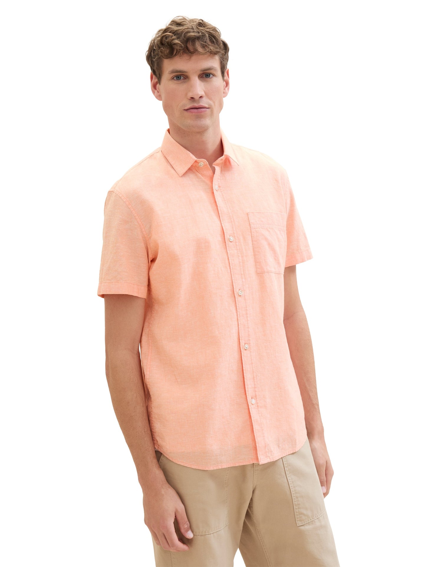 cotton linen shirt (Cadmium Bright)