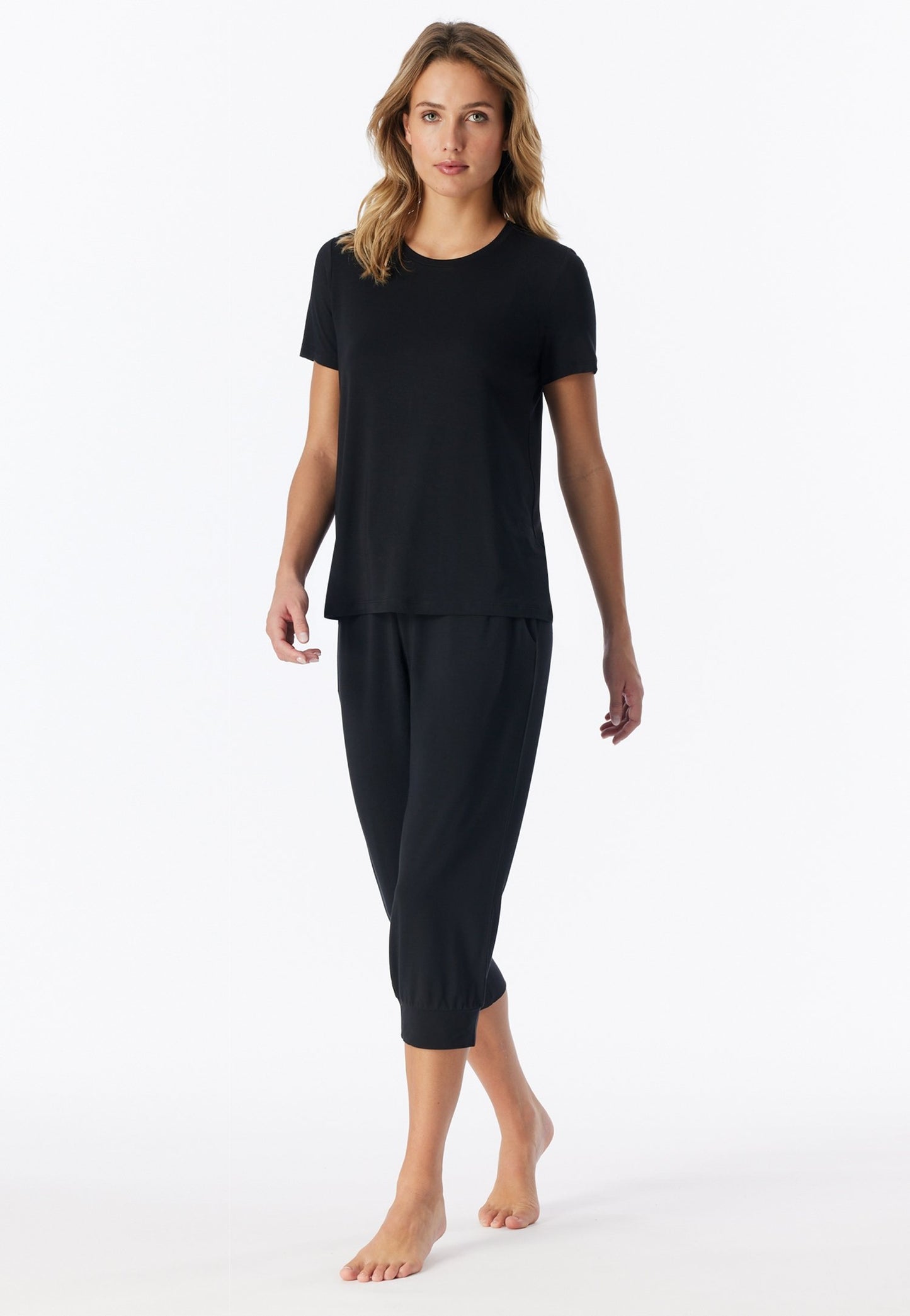 T-Shirt Rundhals (Schwarz)