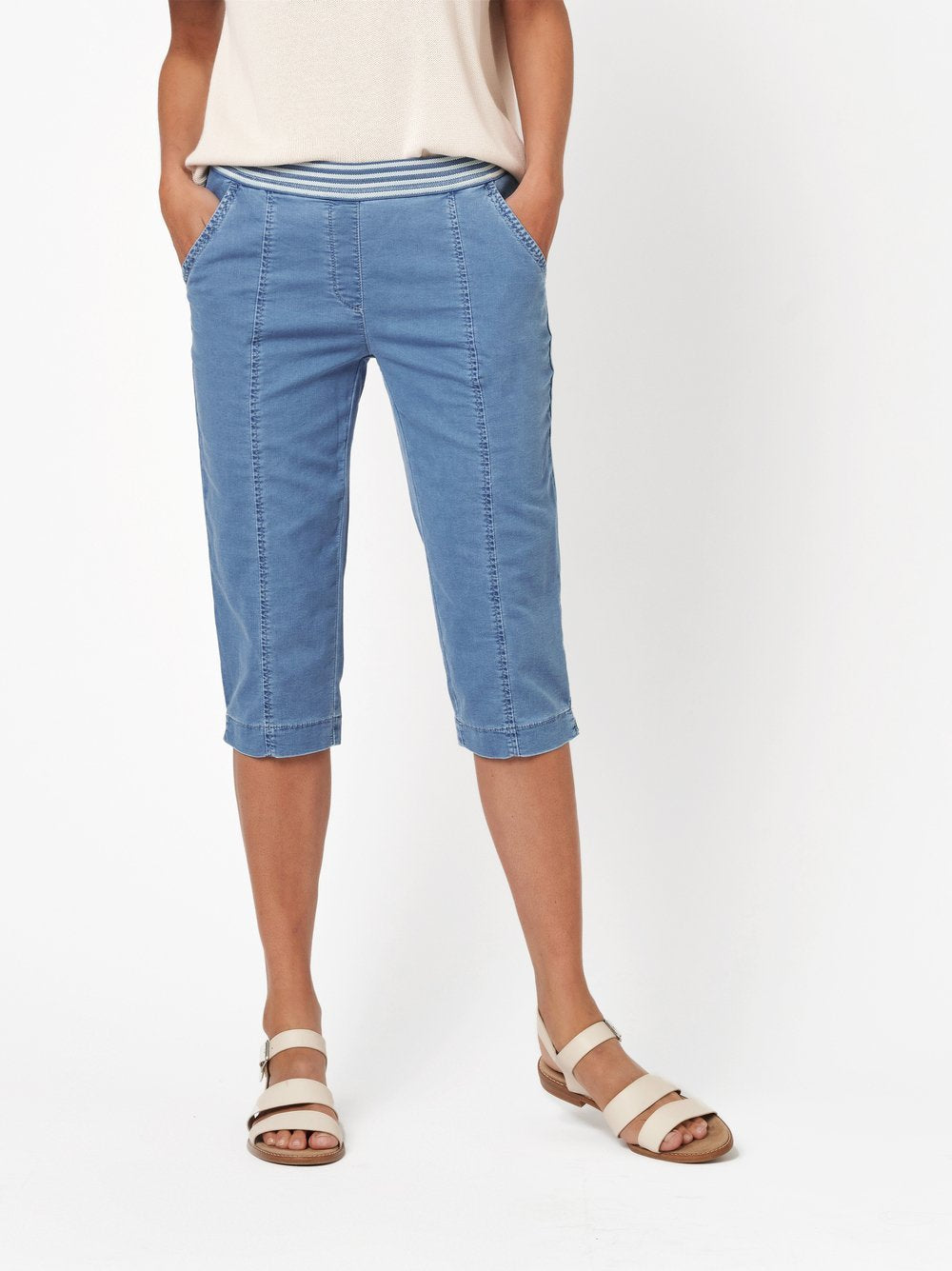 Sue Jogpant Capri (Blue Bleached)