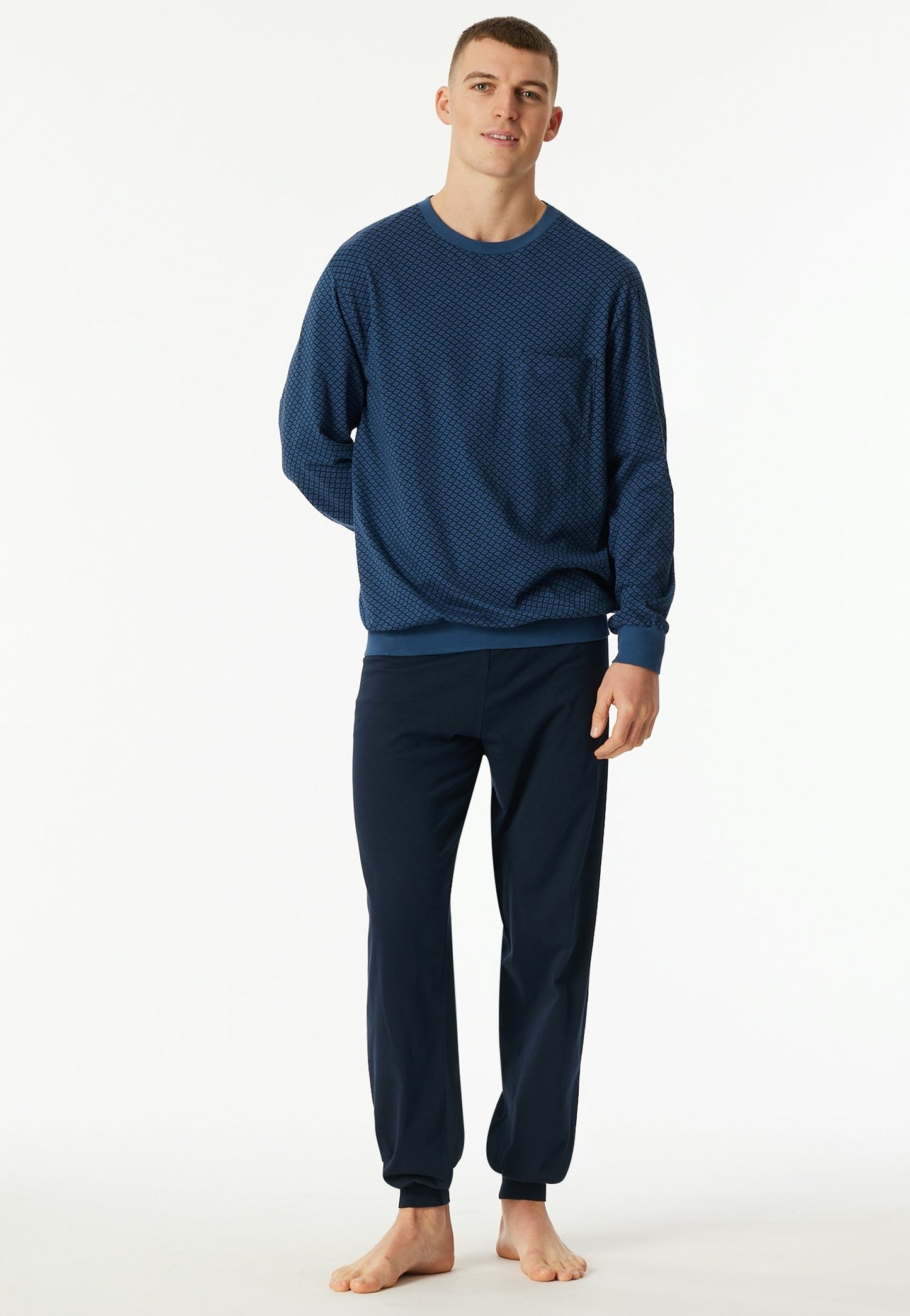 Schlafanzug lang (Atlantikblau)