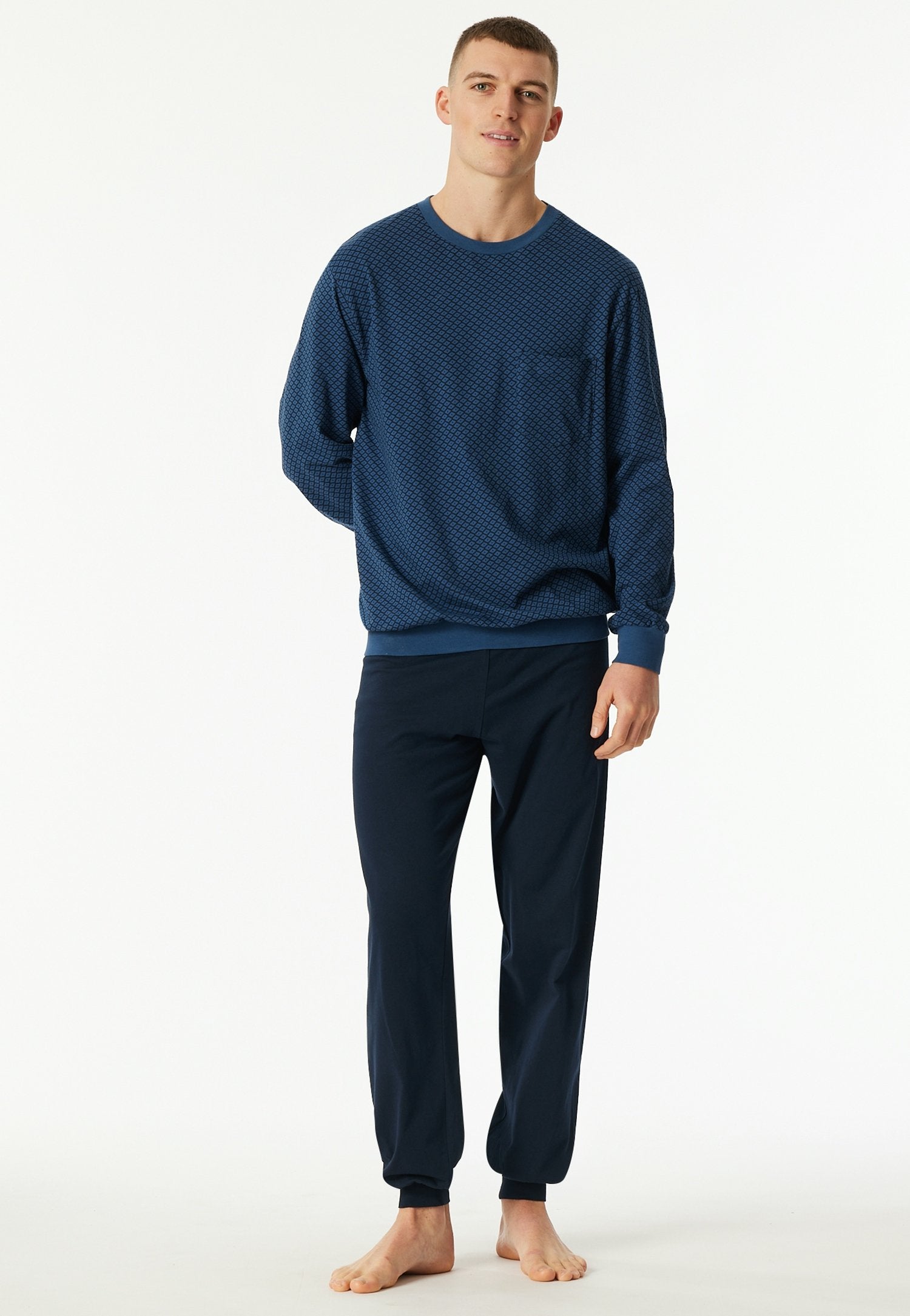 Schlafanzug lang (Atlantikblau)