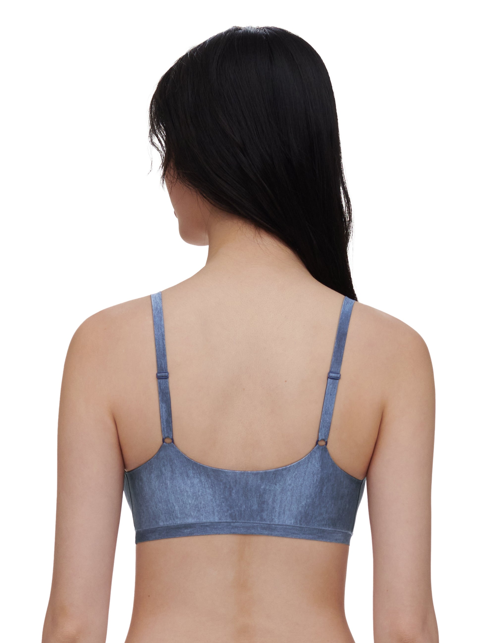 SOFTSTRETCH Bustier mit Rundhalsausschnitt (Blue Denim Print)