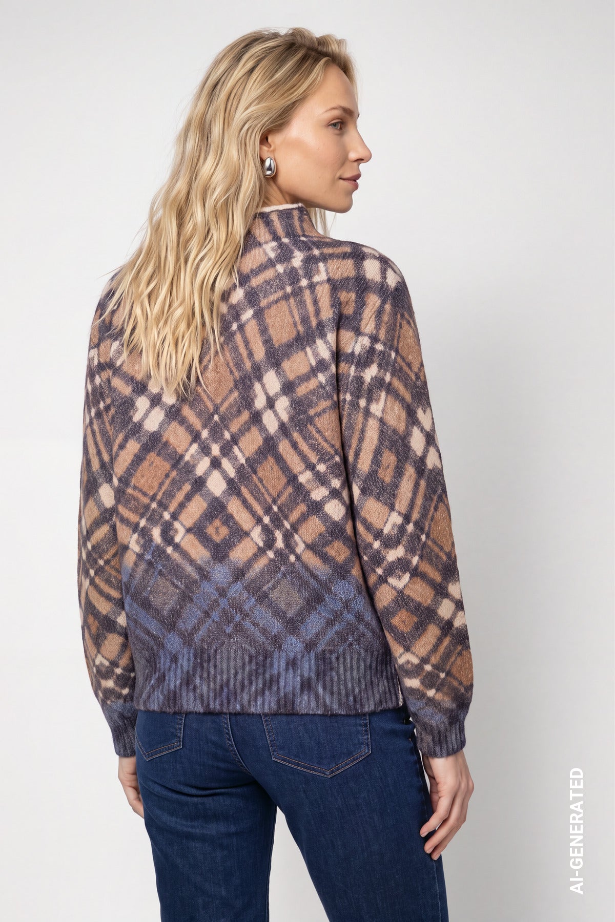 Strickpullover mit kleinem Leo-Print (Tiramisu Gemuste)