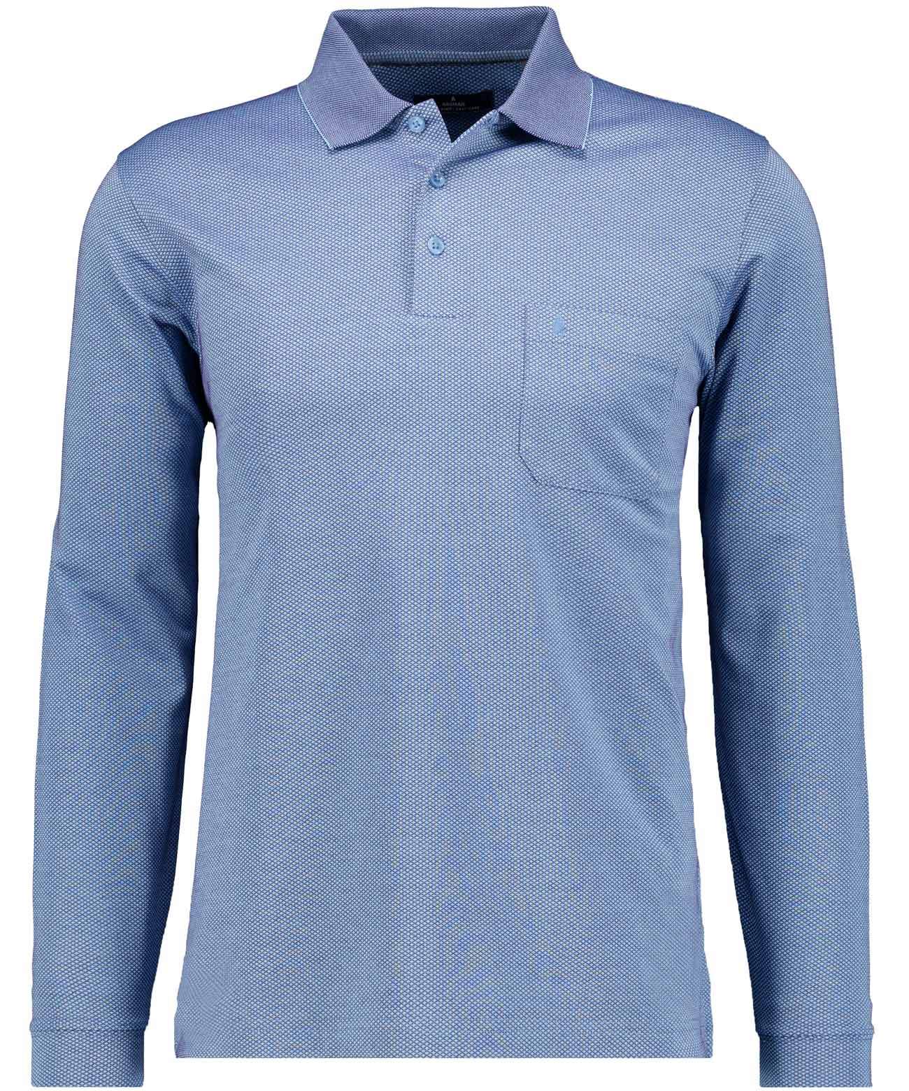 Poloshirt langarm (Blau)
