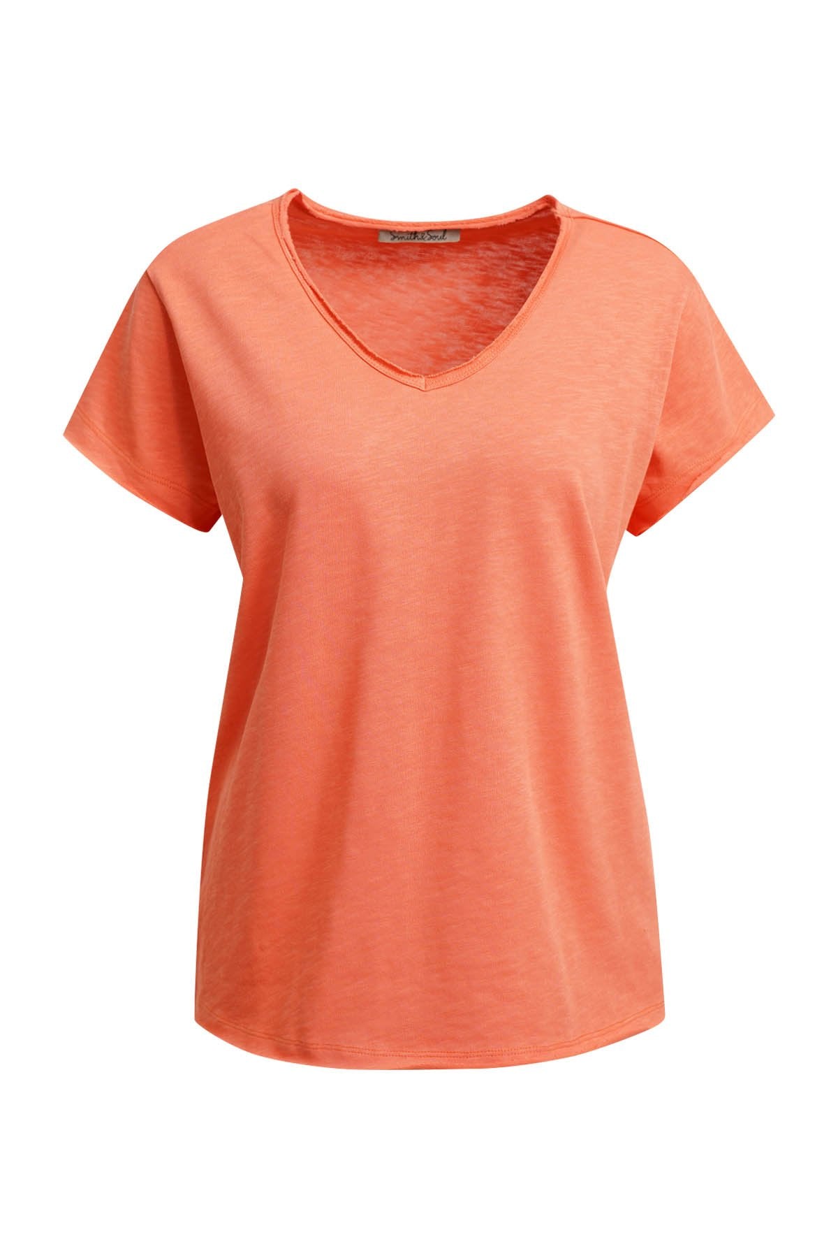 Regular Short Sleeve Sweat V-Neck (Aperol)