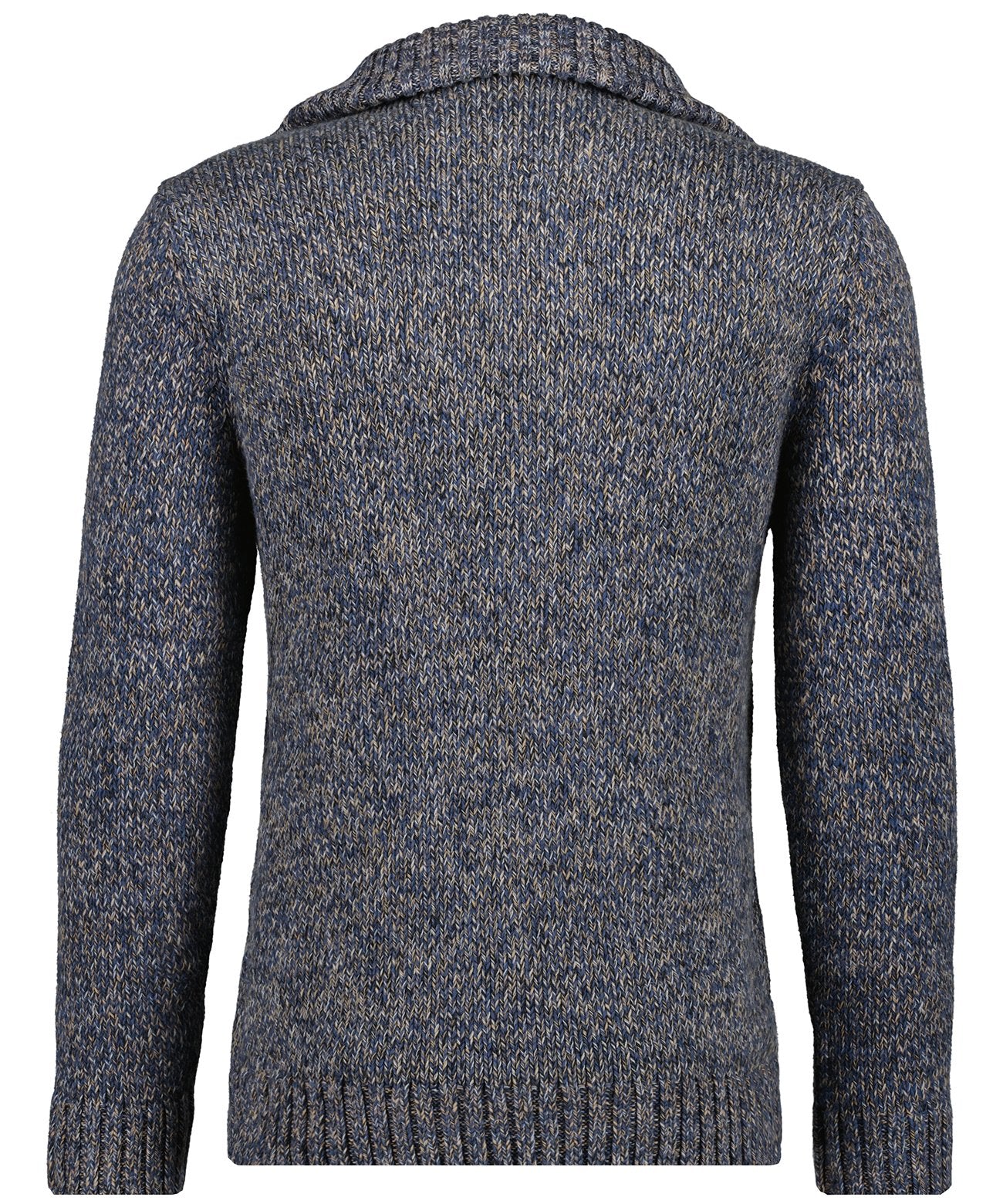 Tweed-Pullover mit Troyer (Blau)