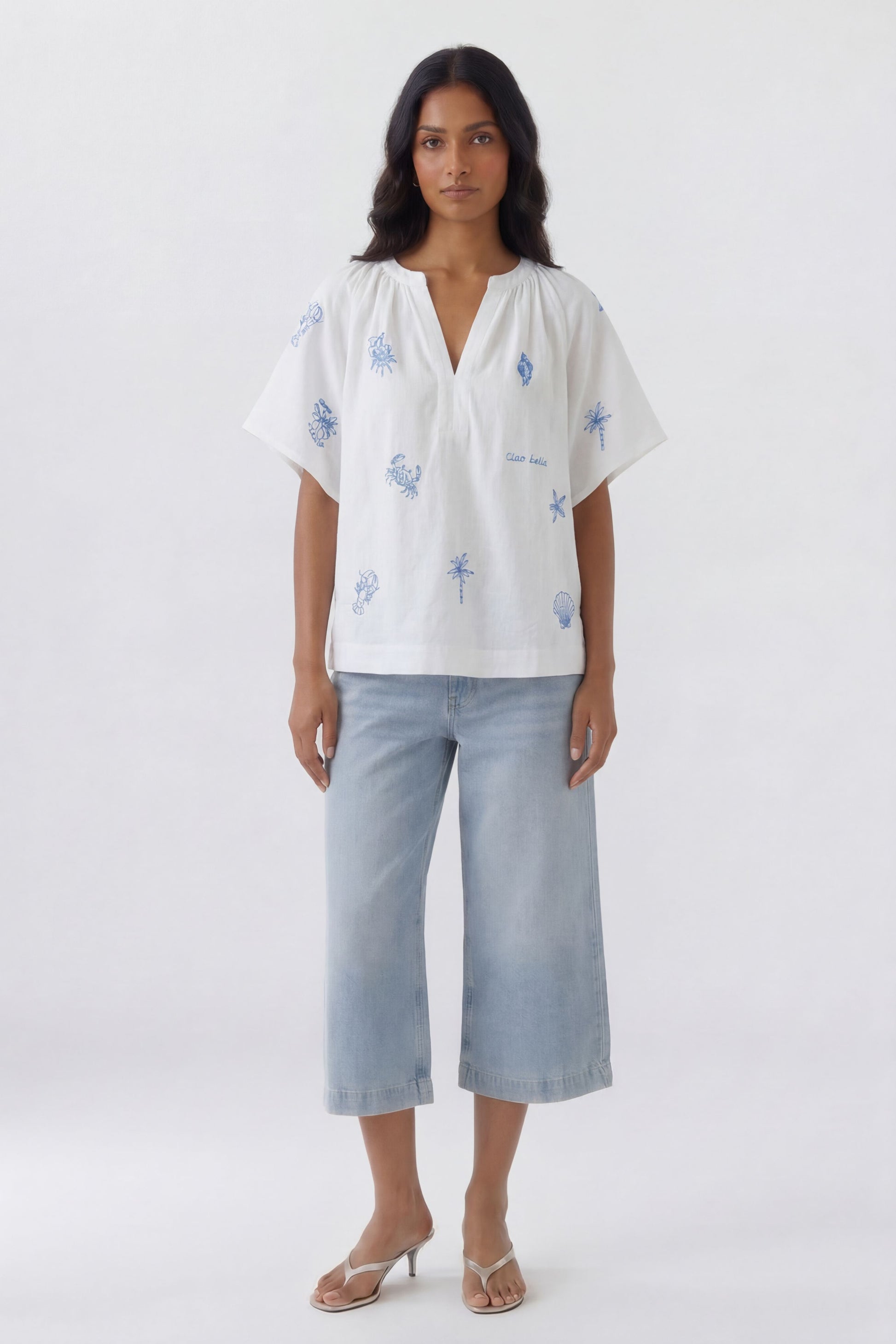Bluse (White Blue)