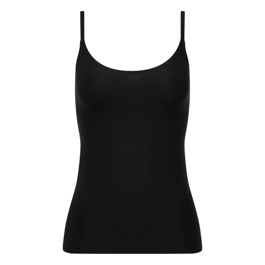 SOFTSTRETCH Top mit Spaghettiträgern (Schwarz)