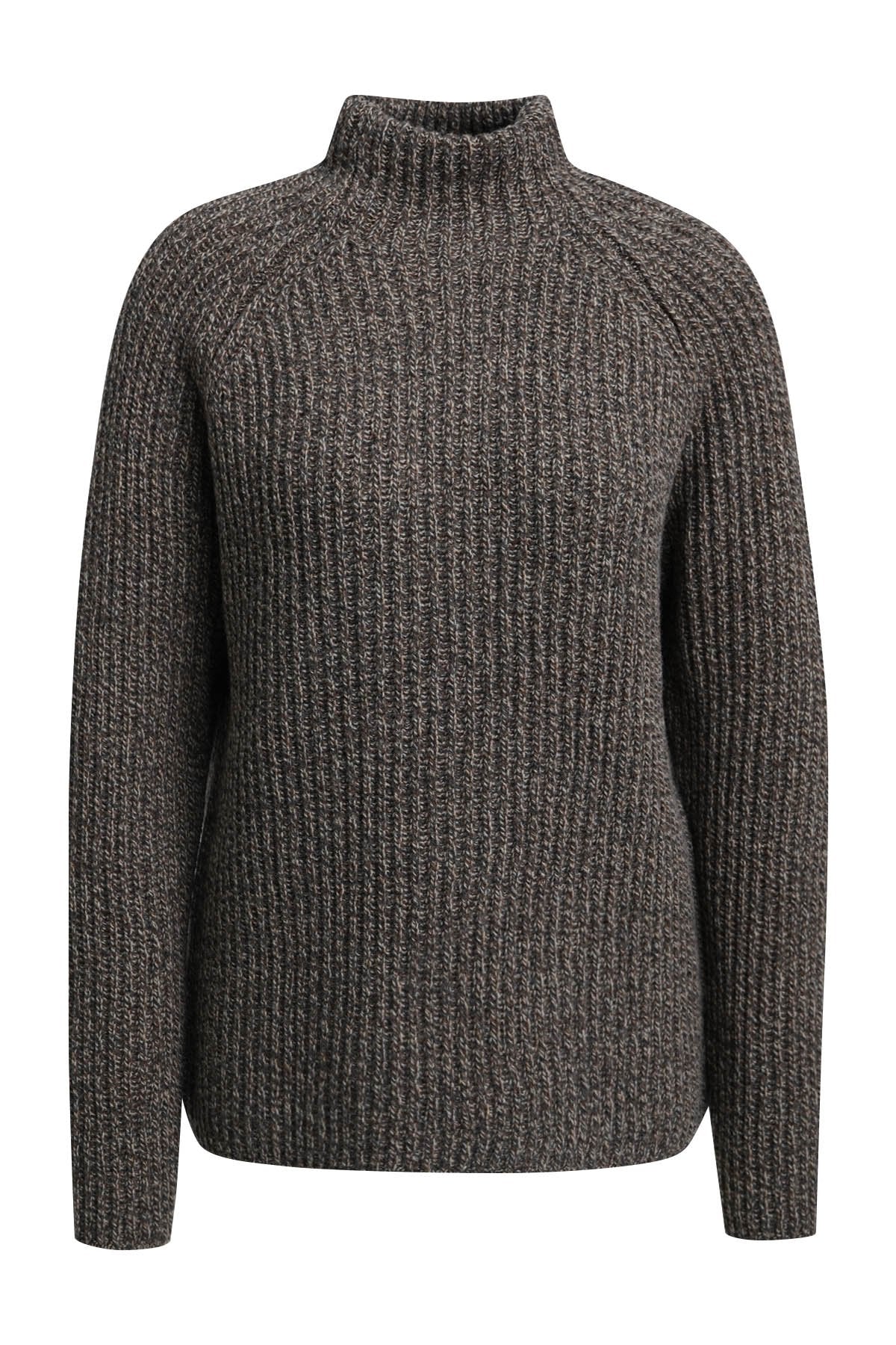 High Collar Pullover (Dark Choc Print)