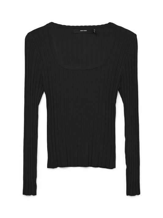Vmcecilie Ls U-neck Pullover Ga (Black)