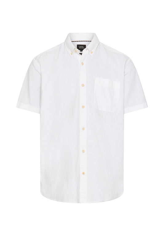 Kurzarmhemd aus Leinenmix (White)