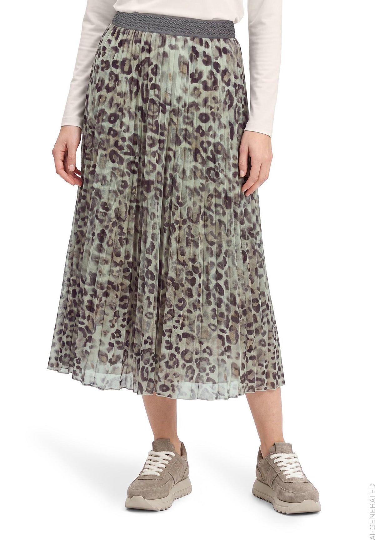 Plisseerock (Grey/beige)