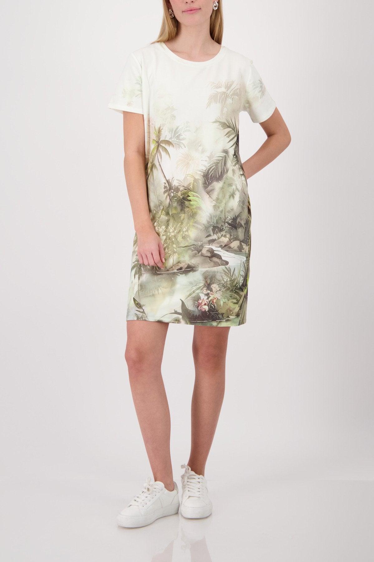 Kleid (Olive Gemustert)