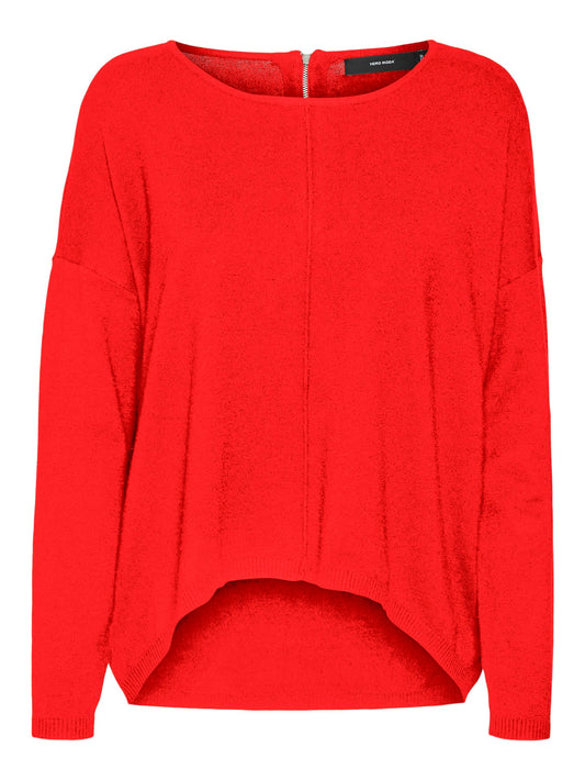 Vmbreeze Aura Ls Zipper Blouse Noos (Fiery Red)