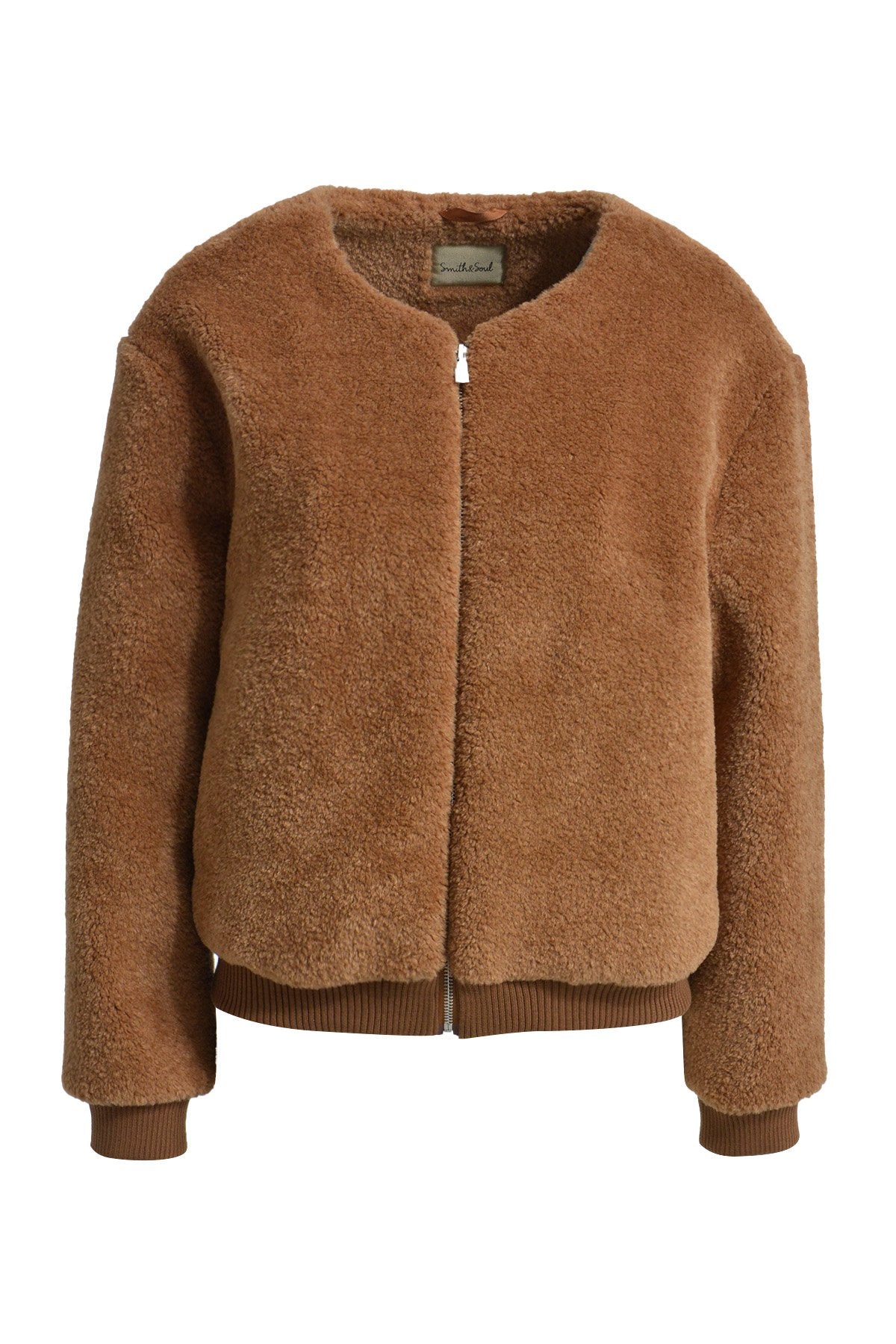 Teddy Bomber Jacket (Caramel)