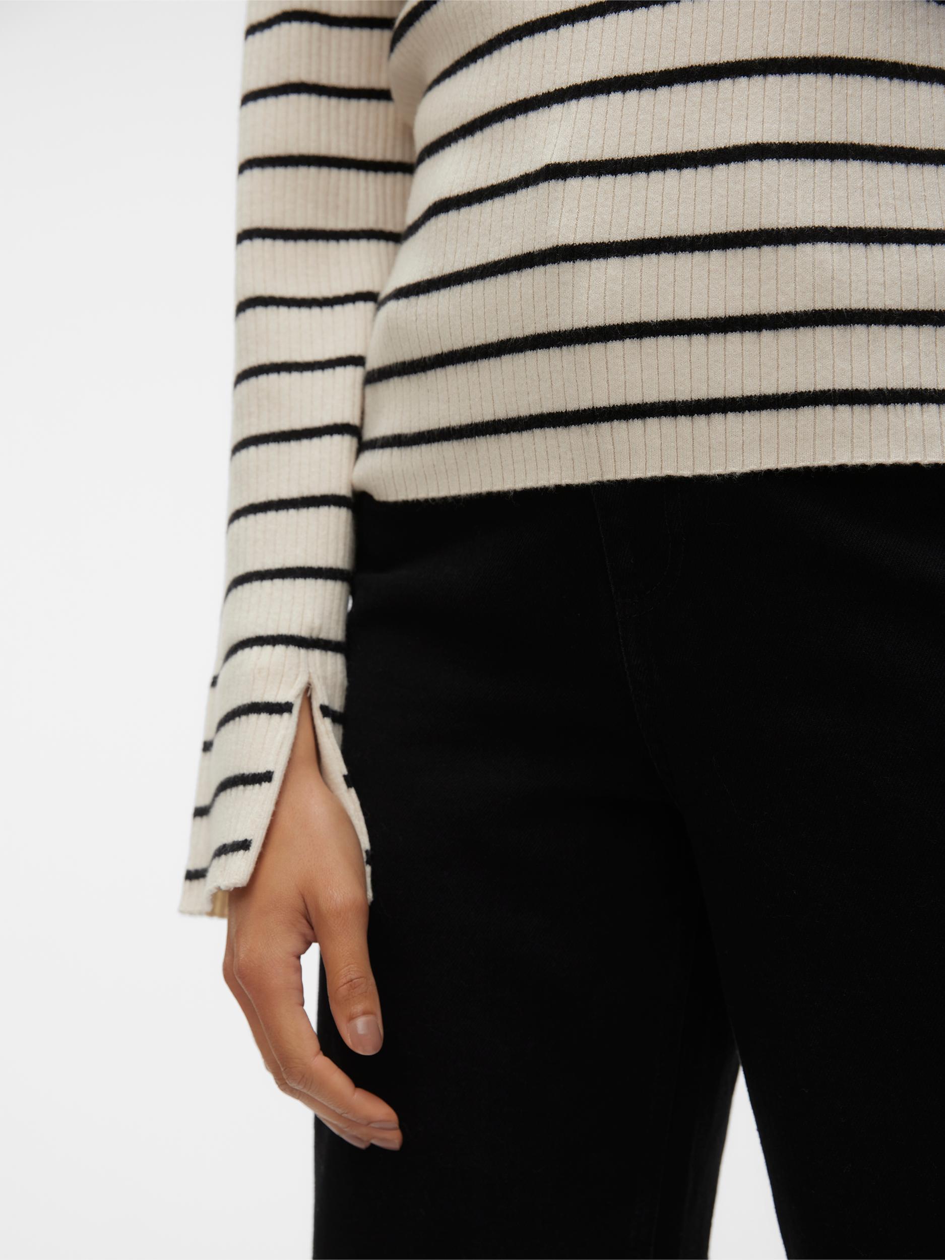 Vmgold Rib Ls O-neck Pullover (Birch/w. B)