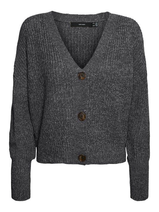 Vmlea Ls V-neck Cuff Cardigan Noos (Asphalt/w.)