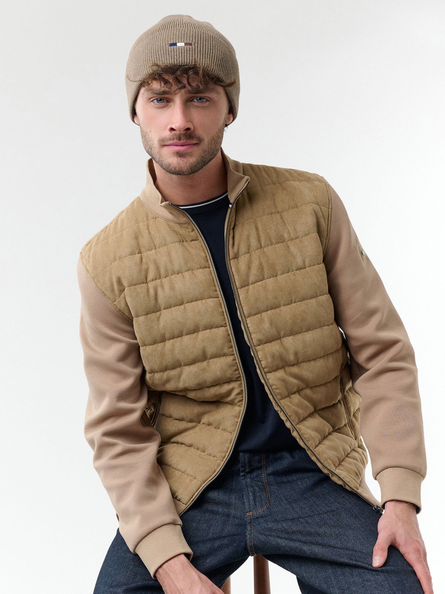 Strickmütze Woll Strickmütze (Taupe)