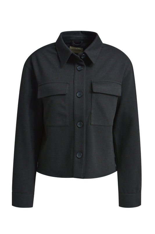 Herringbone Cargo Jacket (Black)