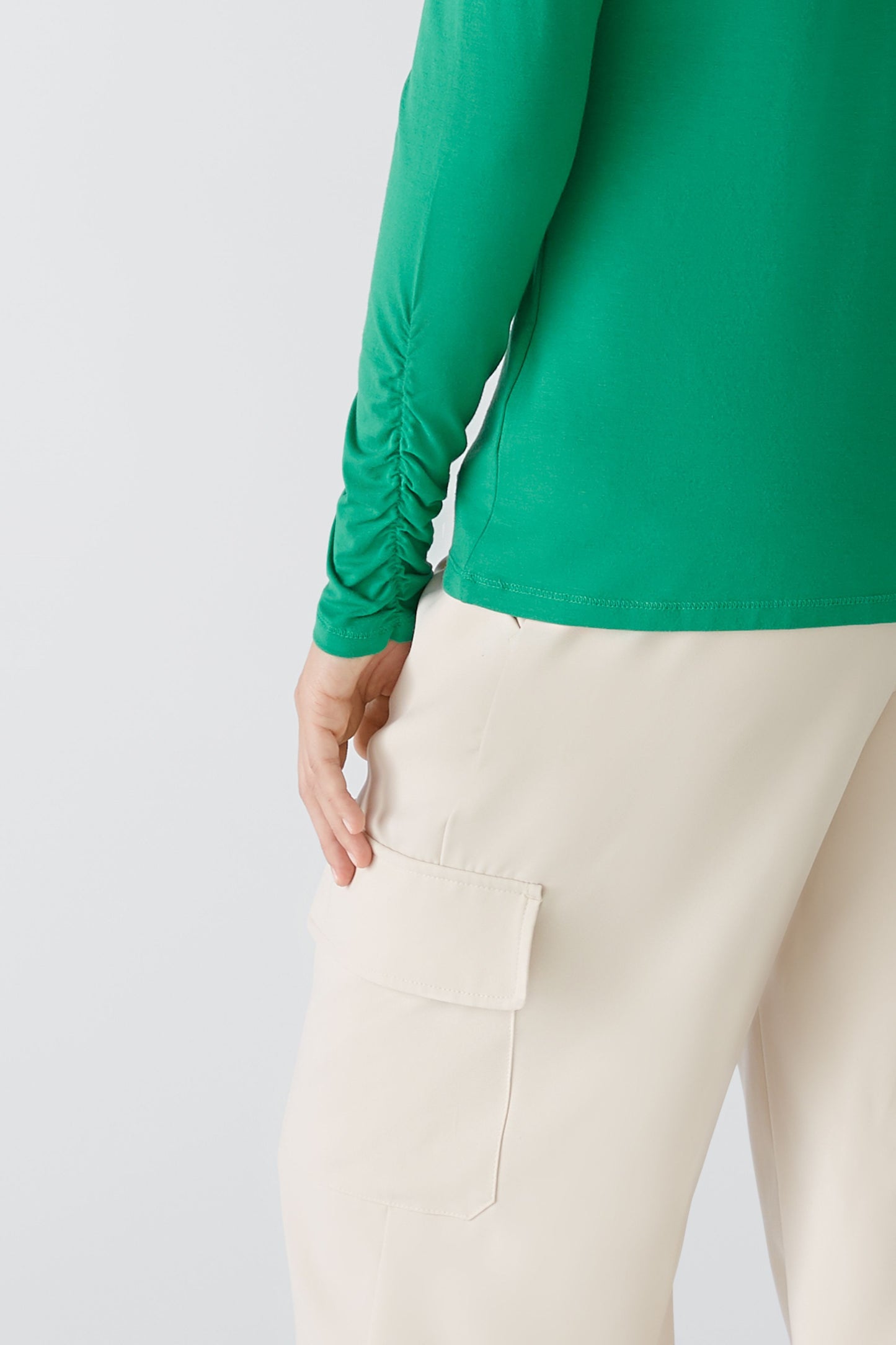Stehkragenshirt elastische Cotton-Modalqualität (Green)
