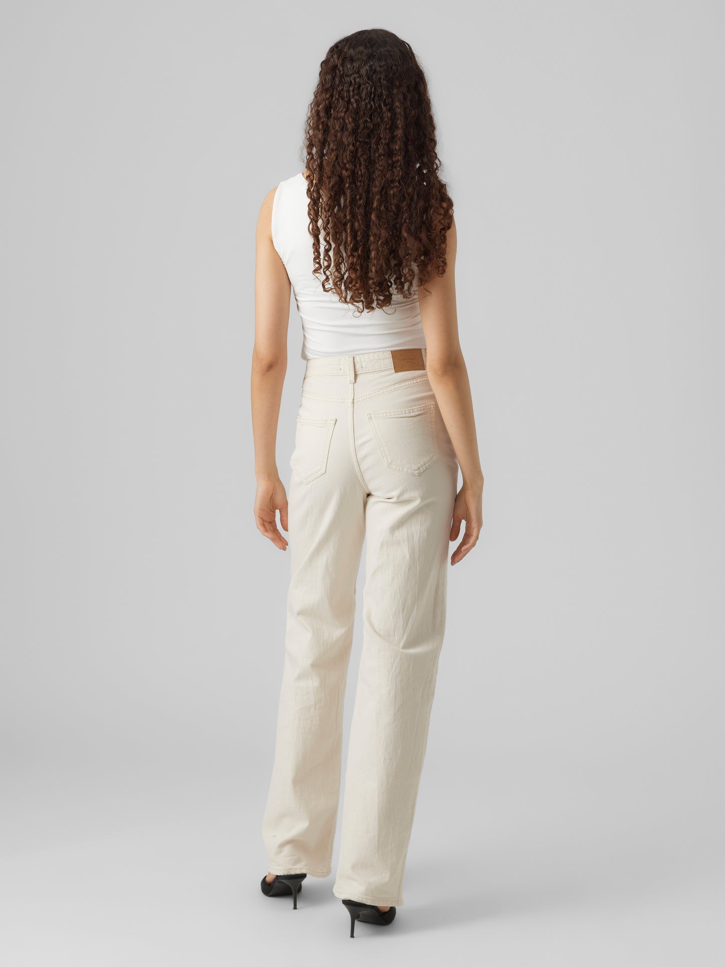 Vmtessa Hr Wide Jeans Ecru Ga Noos (Ecru)