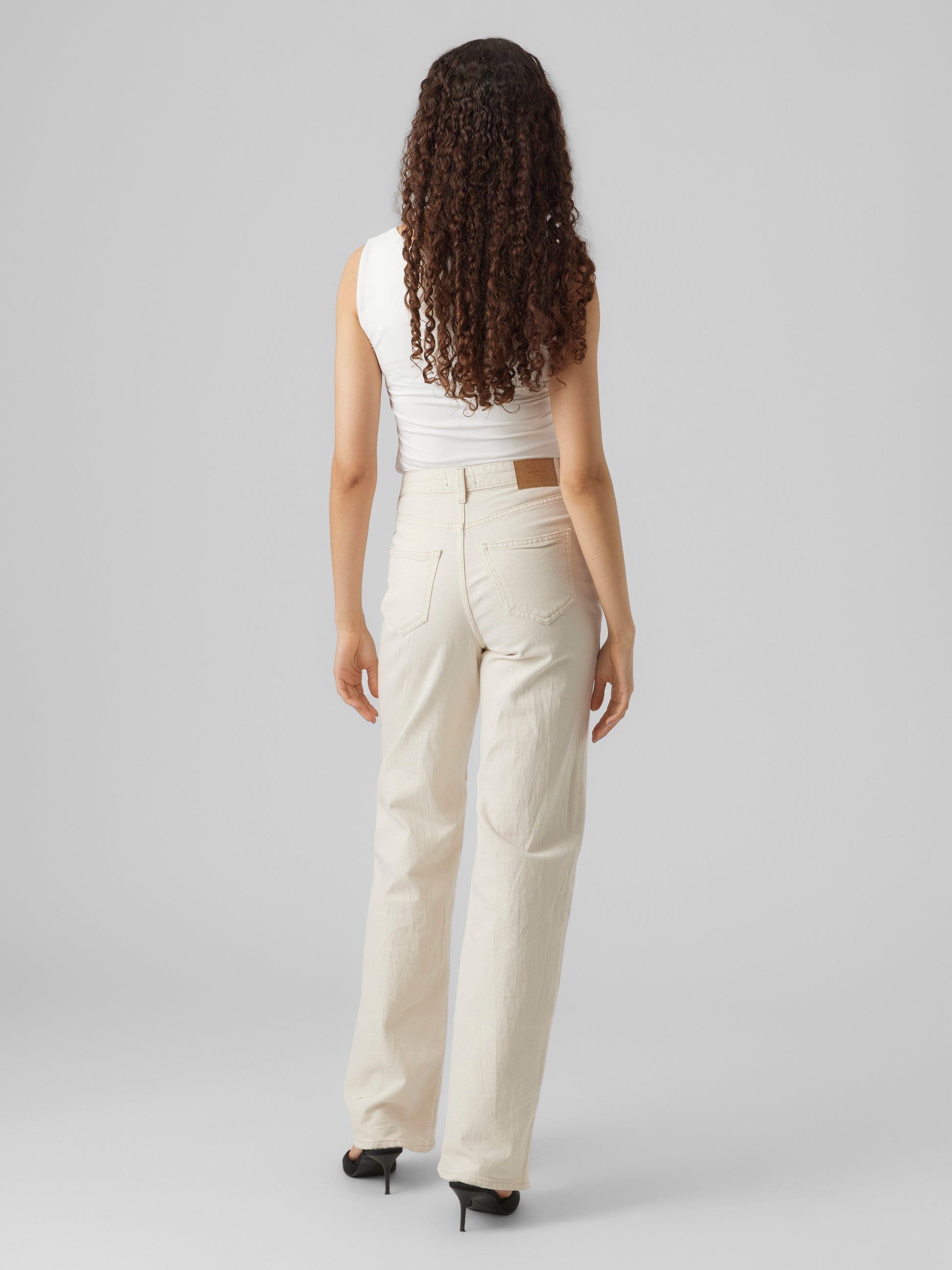 Vmtessa Hr Wide Jeans Ecru Ga Noos (Ecru)