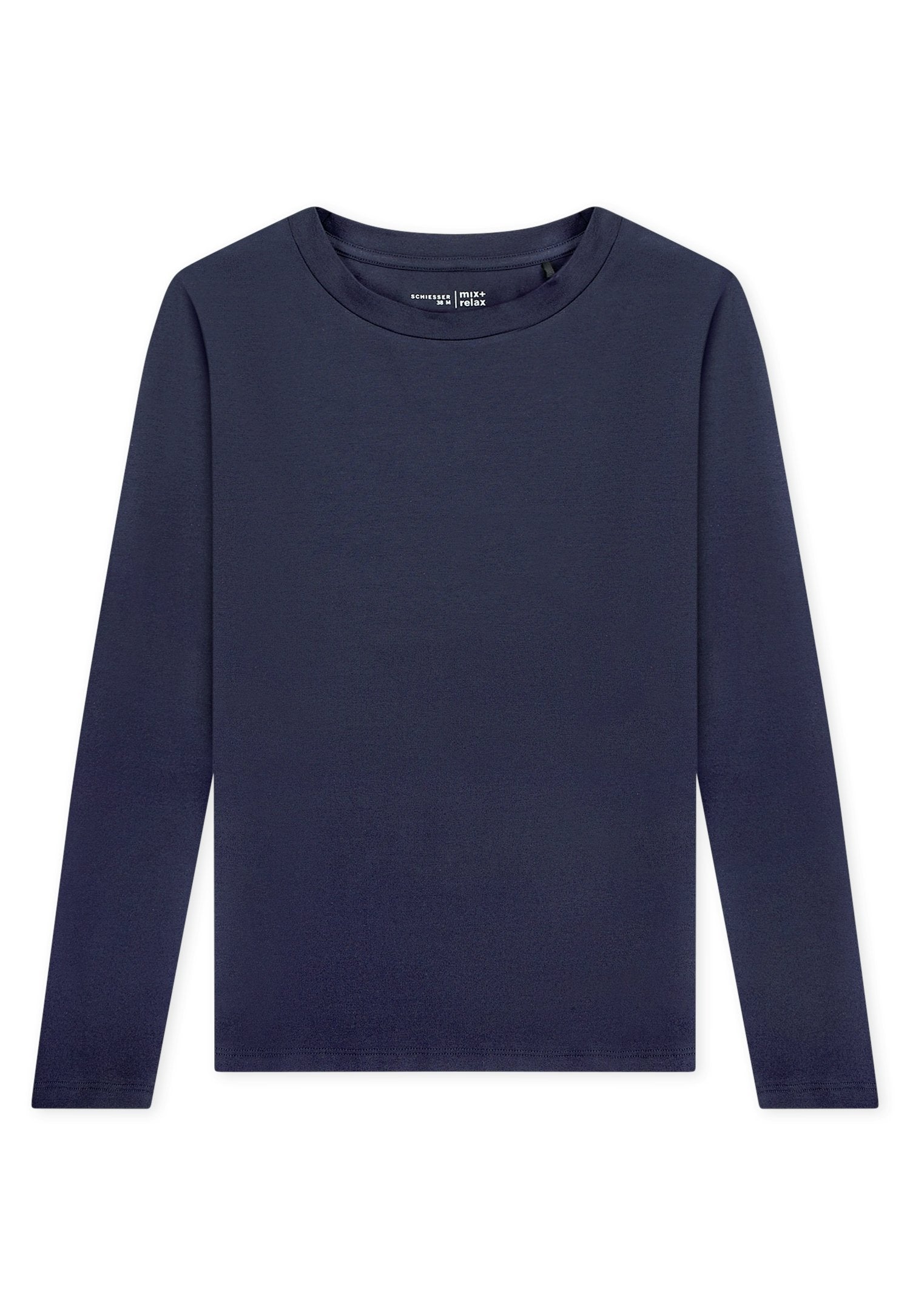 Shirt langarm Rundhals (Deep Blue)