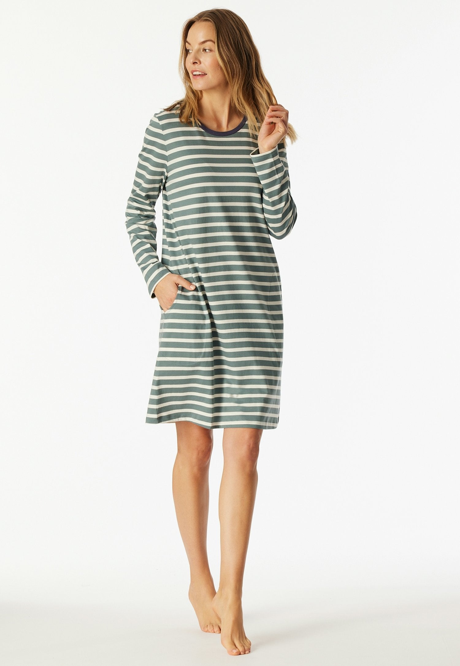 Nachthemd langarm, 95cm (Mineral)