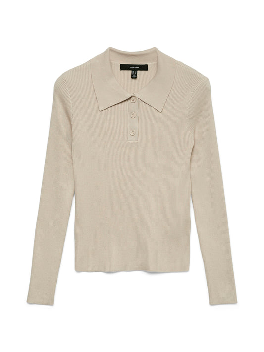 Vmsiljerib Ls Poloneck Pullover Noos (Moonbeam)