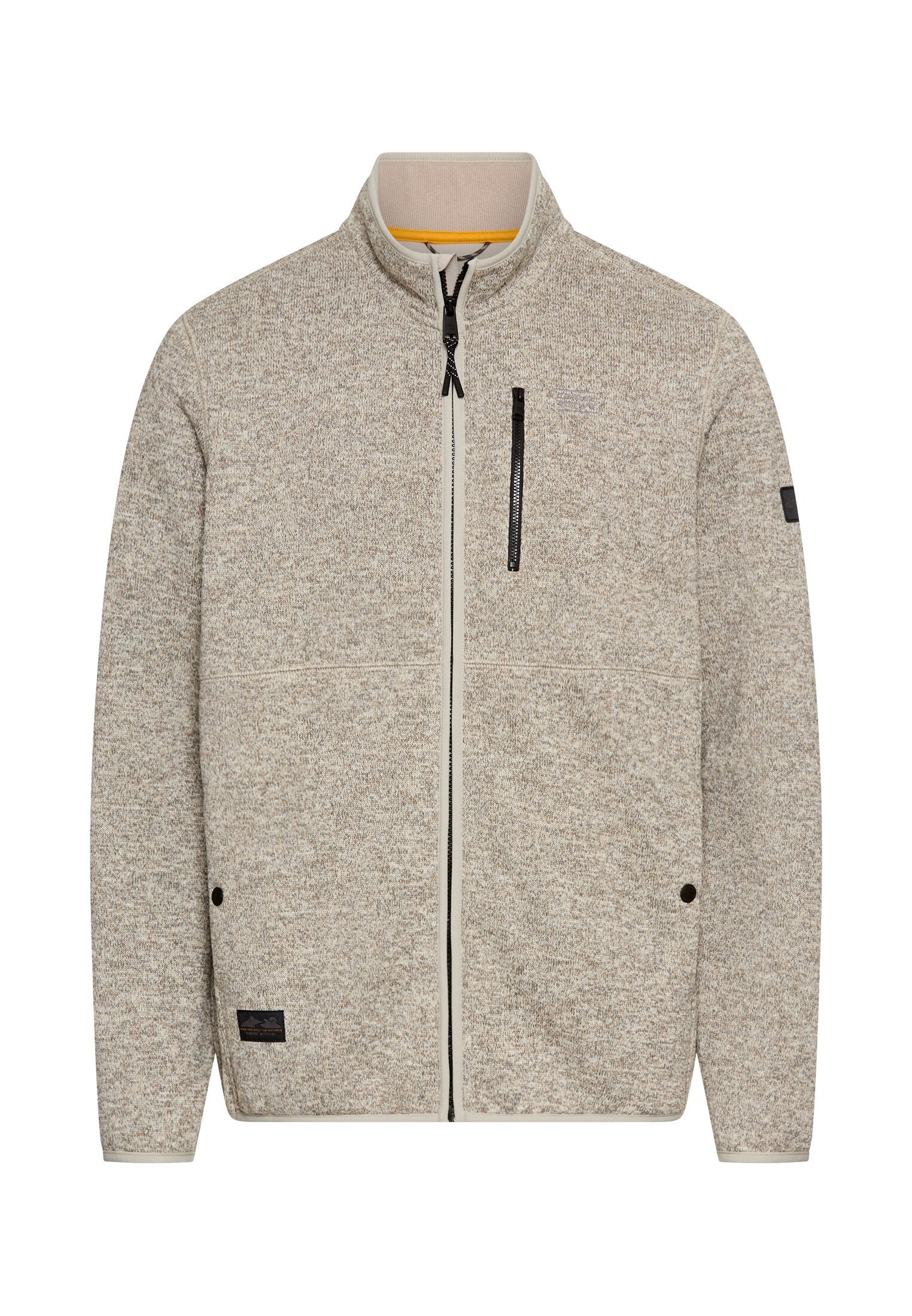 Strickjacke mit Stehkragen (Oatmeal)