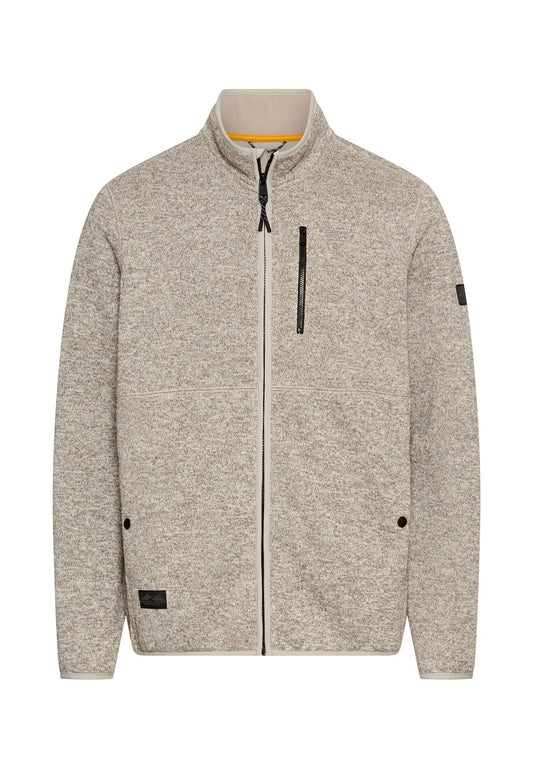 Strickjacke mit Stehkragen (Oatmeal)
