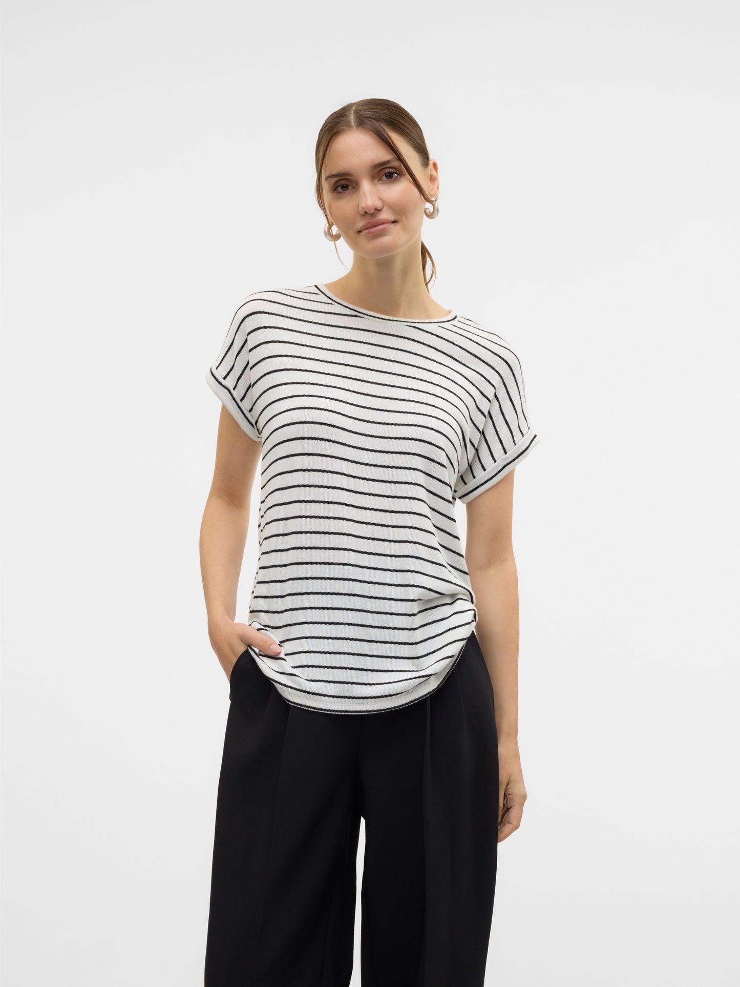 Vmbrianna Ss O-neck Pullover Boo  Rep (Snow White)