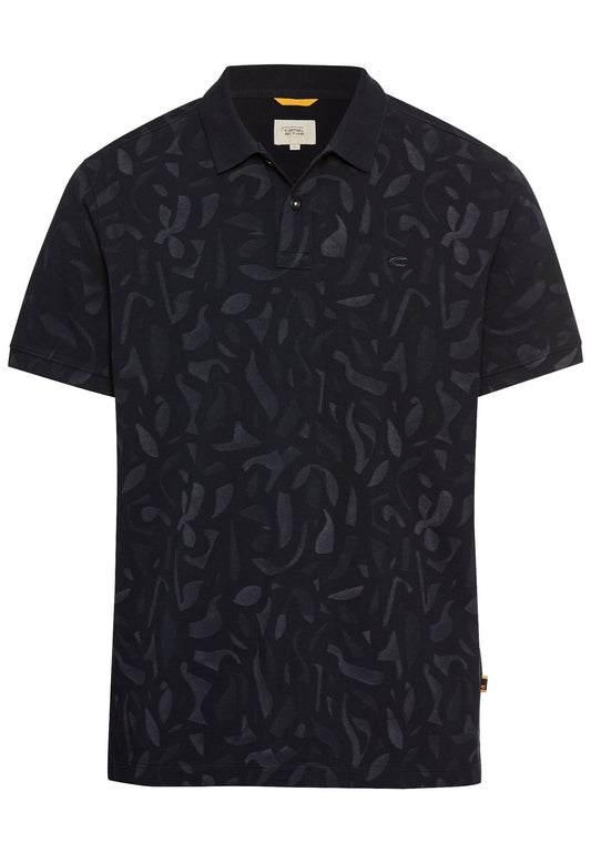 Kurzarm Poloshirt aus reiner Baumwolle (Dark Navy)