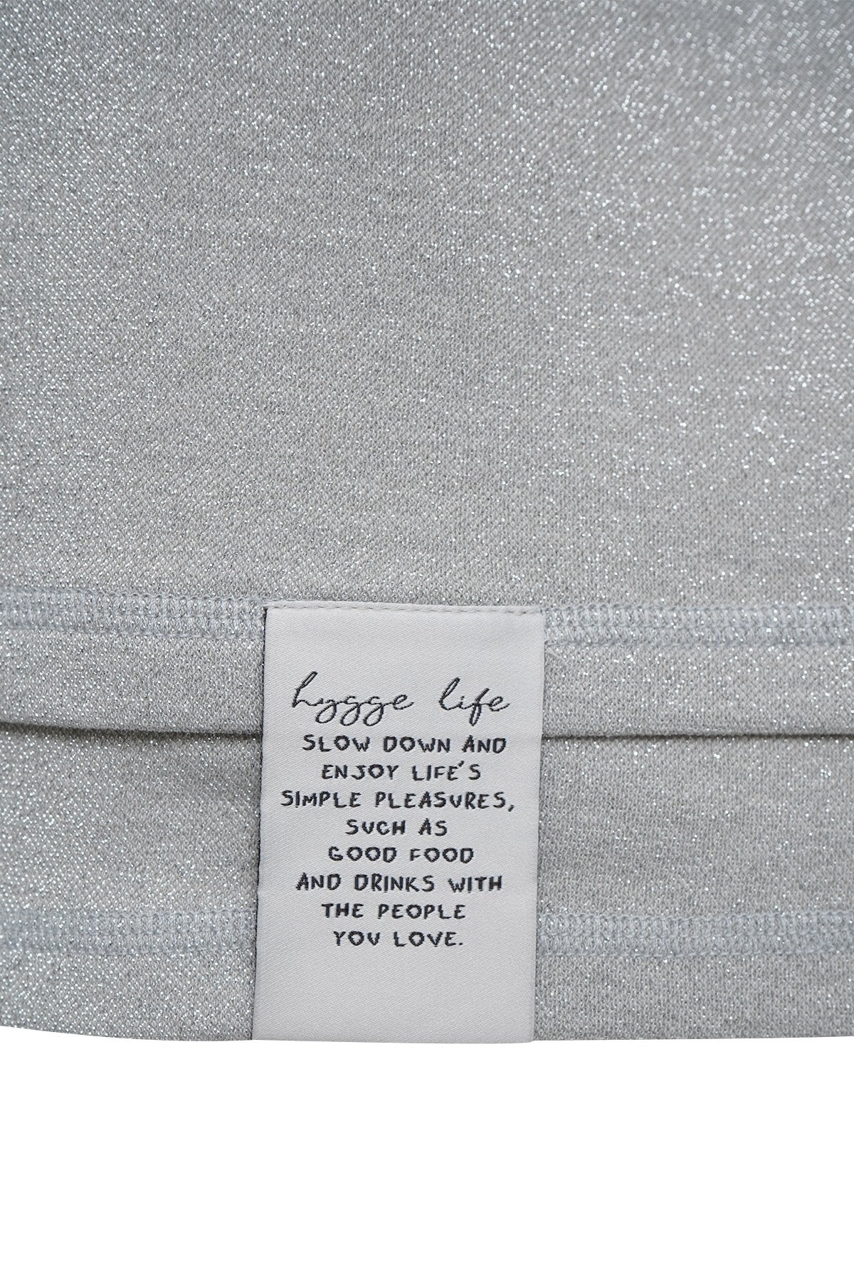 Boxy Cropped Metallic Hoodie Shortsleeve (Sand Melange)