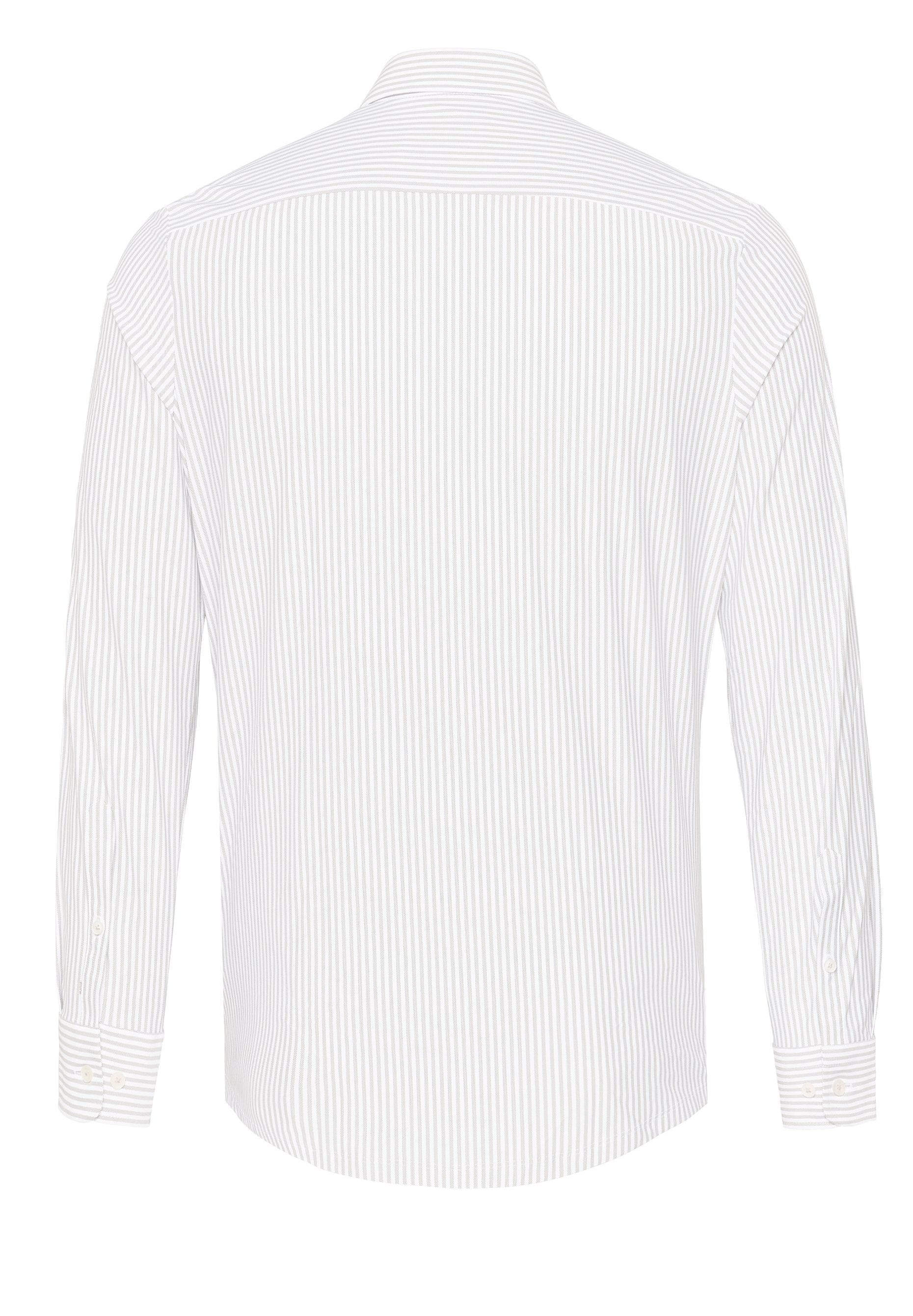 PURE- Functional Hemd Langarm (Streifen Beige)