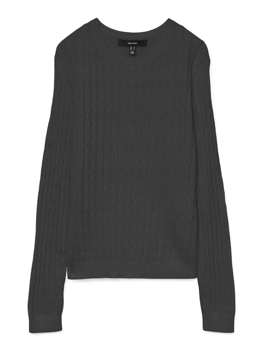 Vmflo Ls O-neck Pullover Boo (Dark Grey Mel)